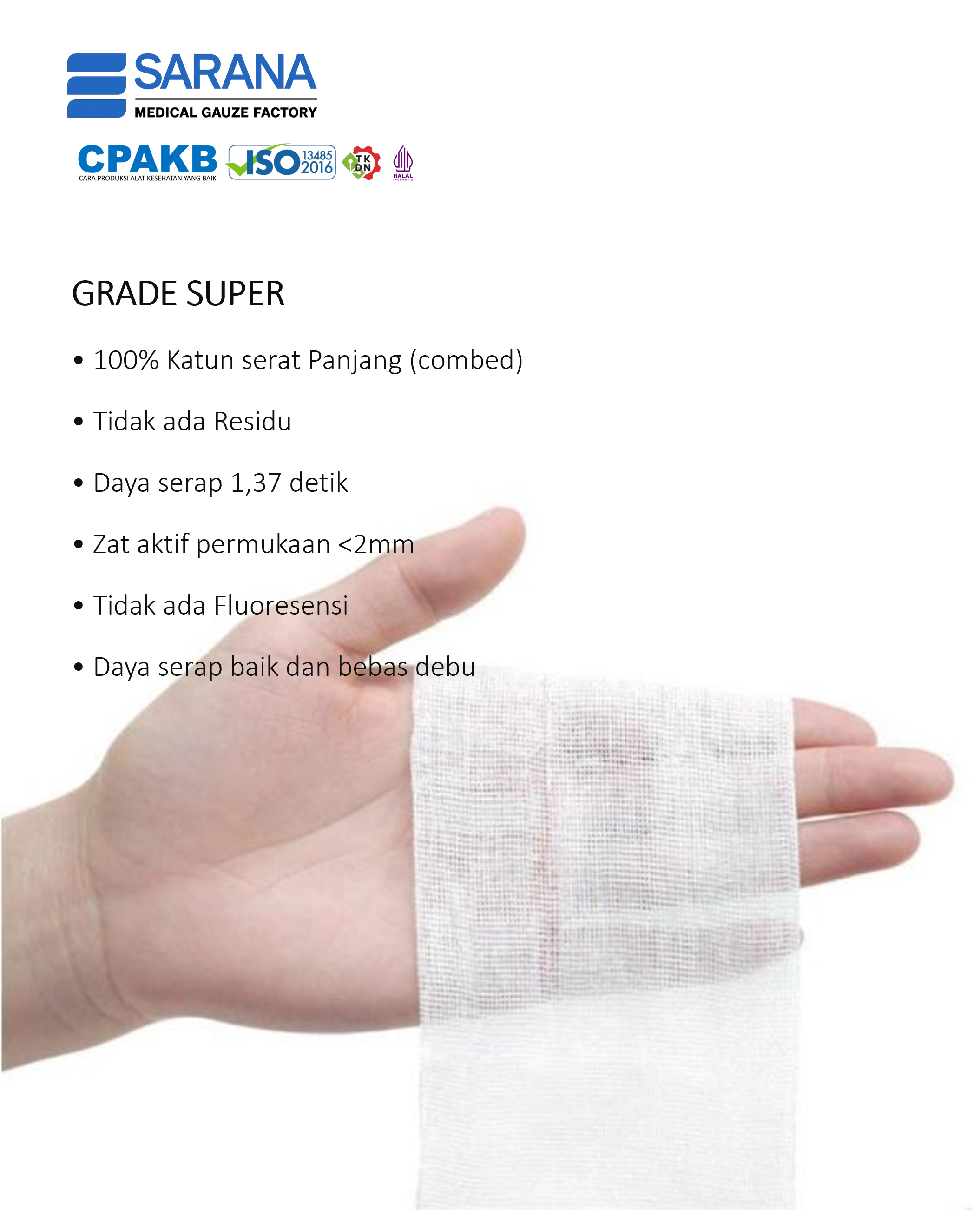 Kasa Lipat Sterile 7.5 x 7.5 cm (3"x3")  16 Ply Isi 10