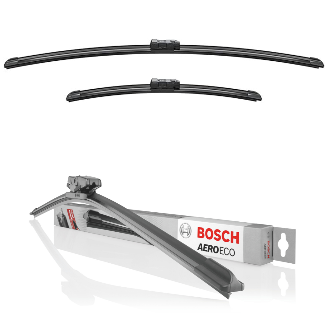 Bosch AeroECO NISSAN LEAF [ZE0E, ZE1E] Front Wiper Blades Set of 2 Replacement Wiper Blades with Preassembled Adapter, 650mm/400mm