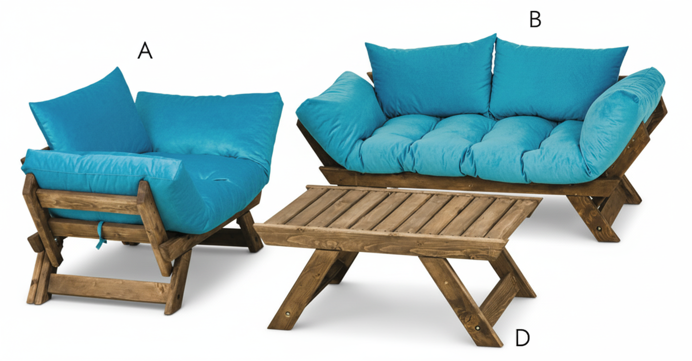 Ahşap Bahçe Koltuğu Takımı