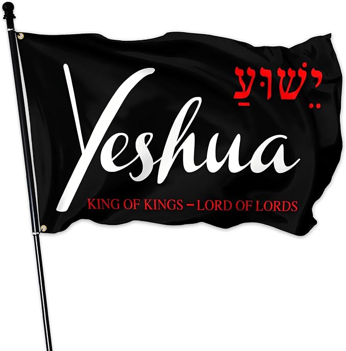 Yeshua 3x5 Ft American Jesus Flag - Polyester Double Sided Christian Yeshua King Of Kings Lord Of Lords Flag