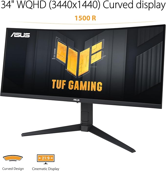 ASUS TUF Gaming 34” 1440P 1500R Curved Monitor (VG34VQL3A) - QHD 