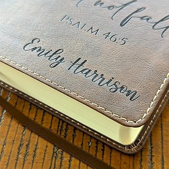 Personalized NIV Journaling Bible | New International Version | Custom Engraved Name | Easy-to-read Study Bible | Christian Gift for Men, Women