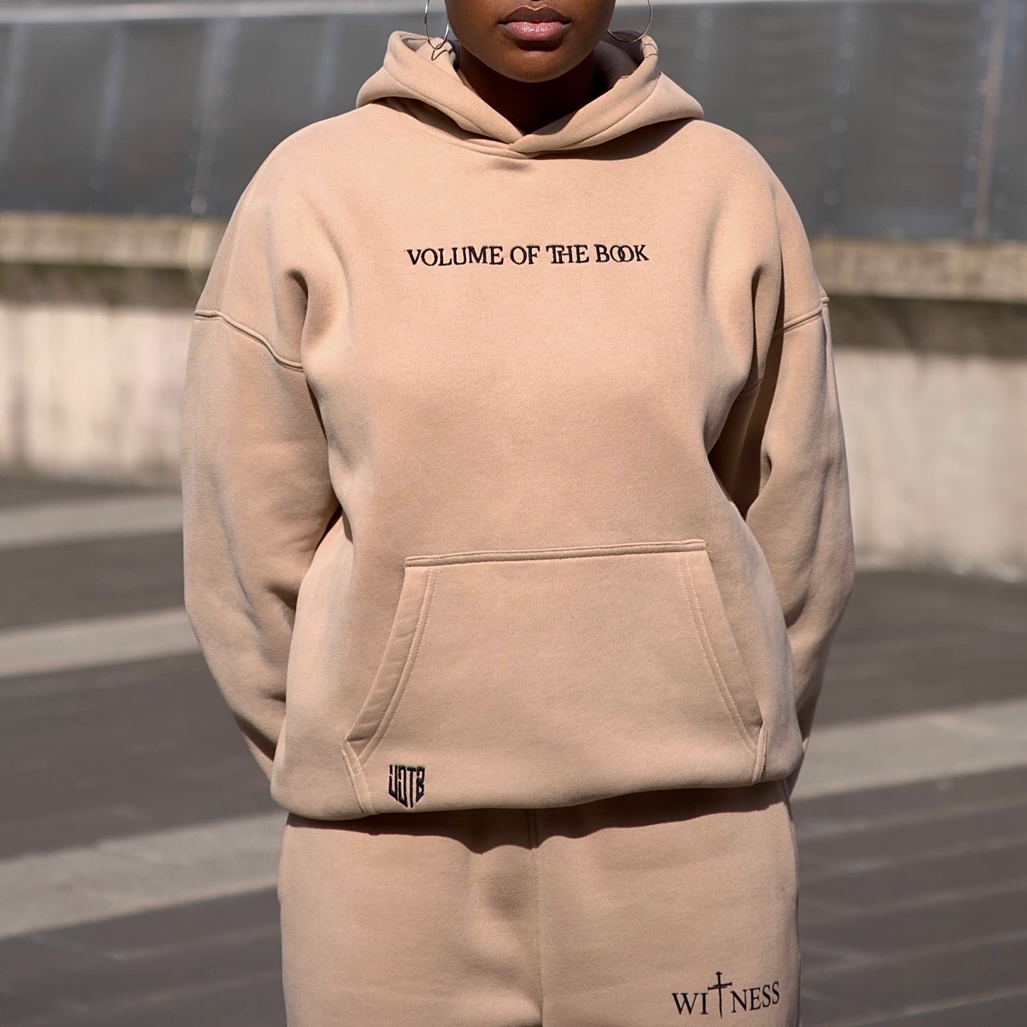 Beige Hoodie Set