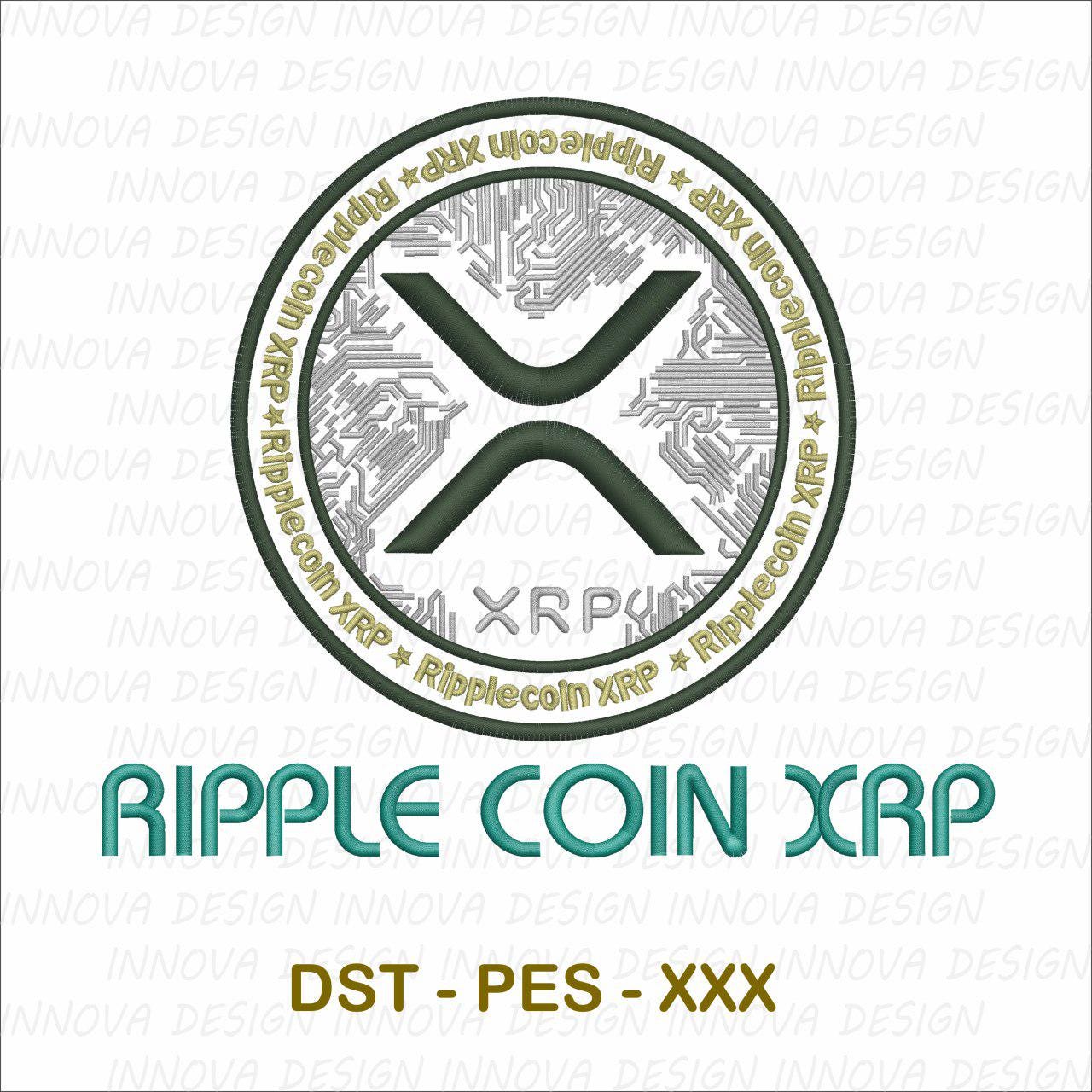 Ripple Coin XRP Embroidery Design
