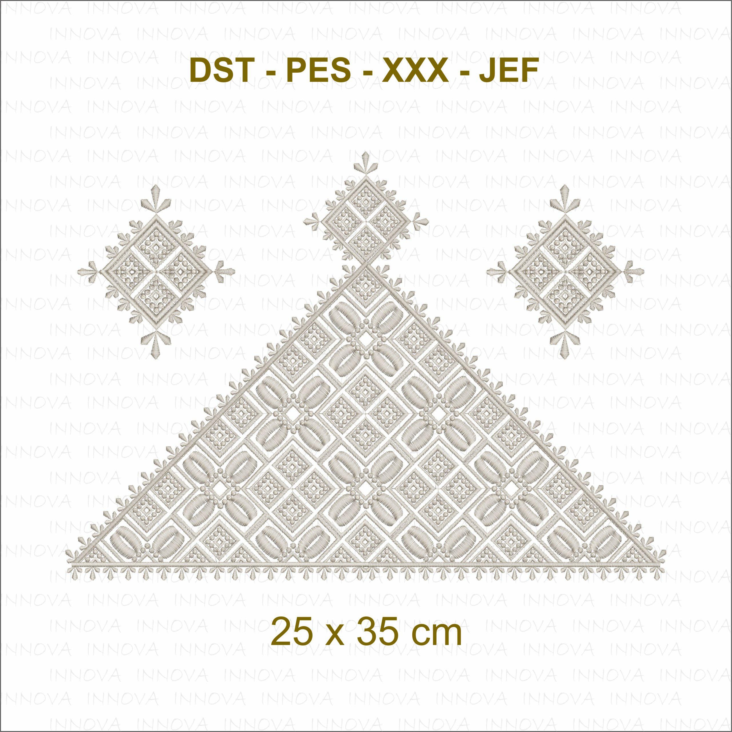 Geometric Triangle Embroidery Design Set for Machine