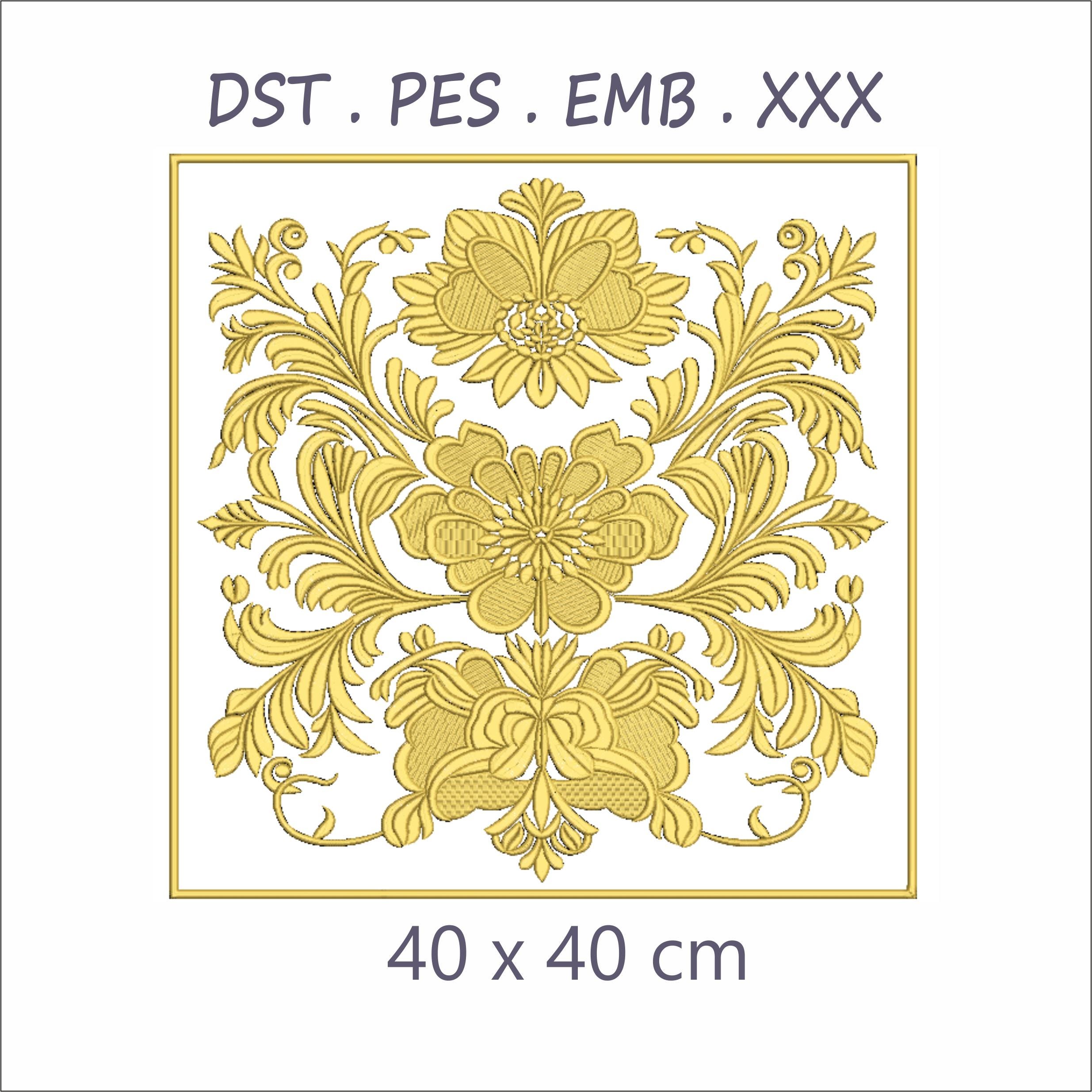 Baroque Floral Embroidery Design | 40 x 40 cm |
