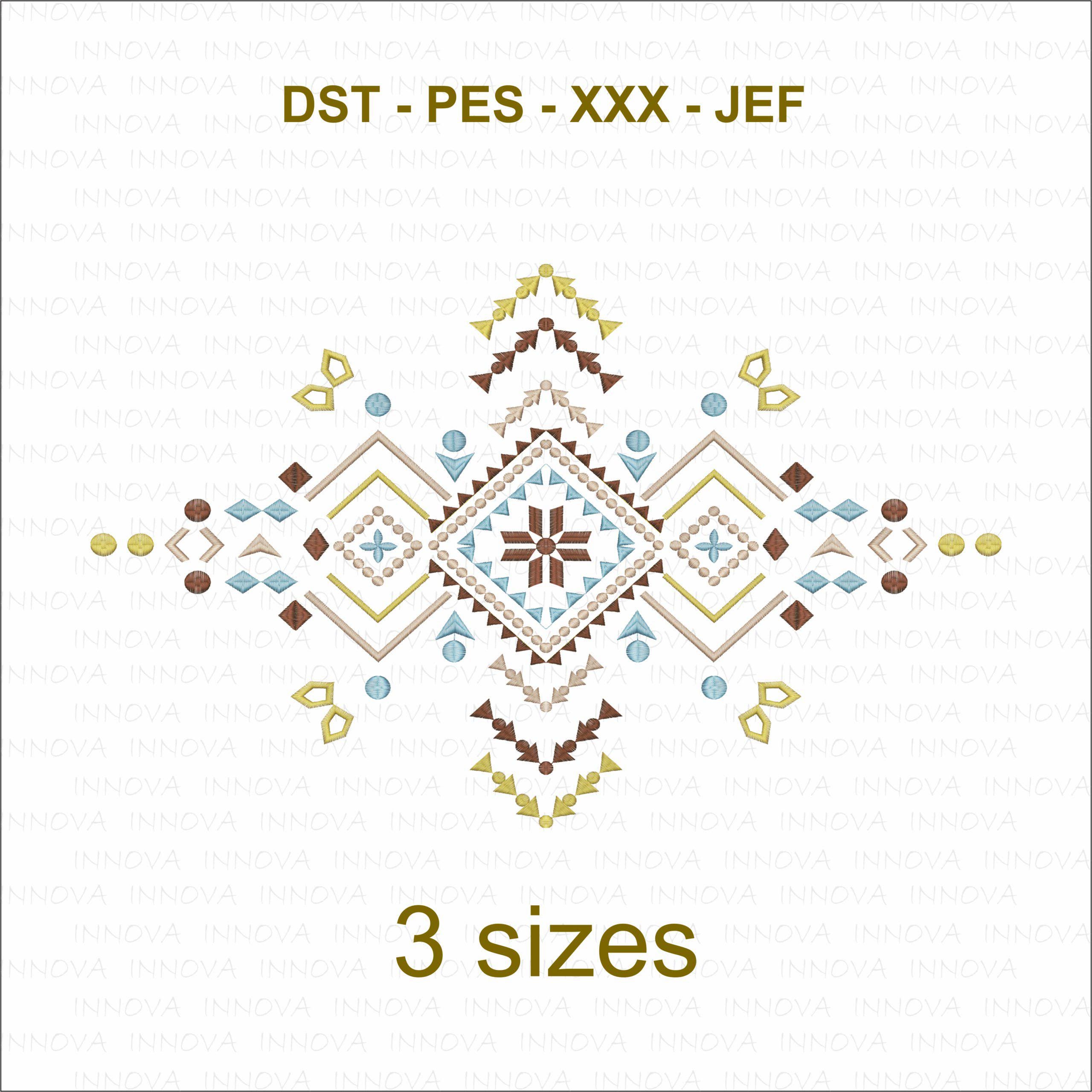 Aztec Geometric Embroidery Design Set (3 Sizes)