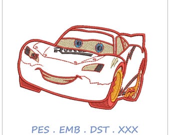 Race Car Embroidery Design | Cartoon Style Car |