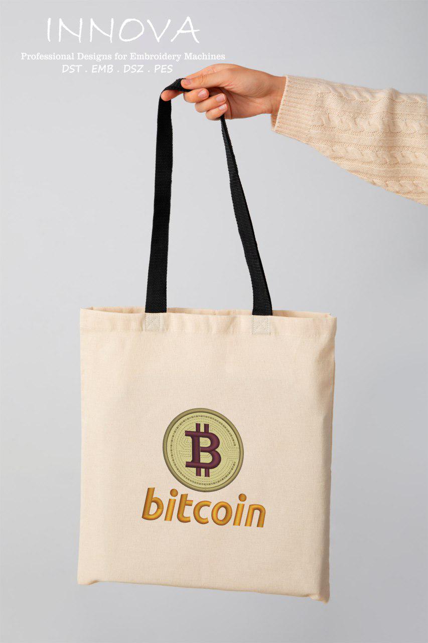 Bitcoin Embroidery Design - 2 Sizes Included