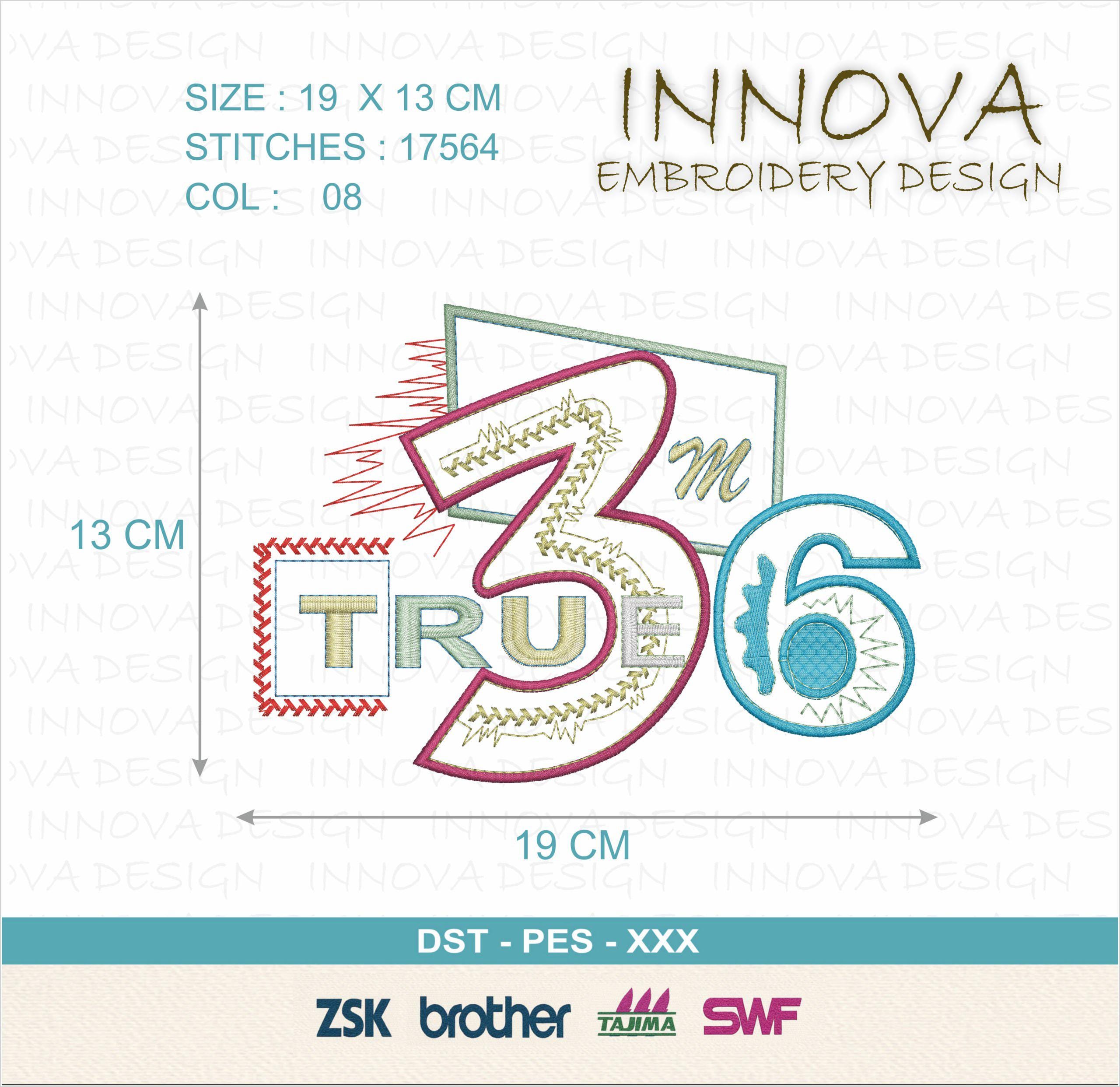 TRUE 36" Kids' Embroidery Design