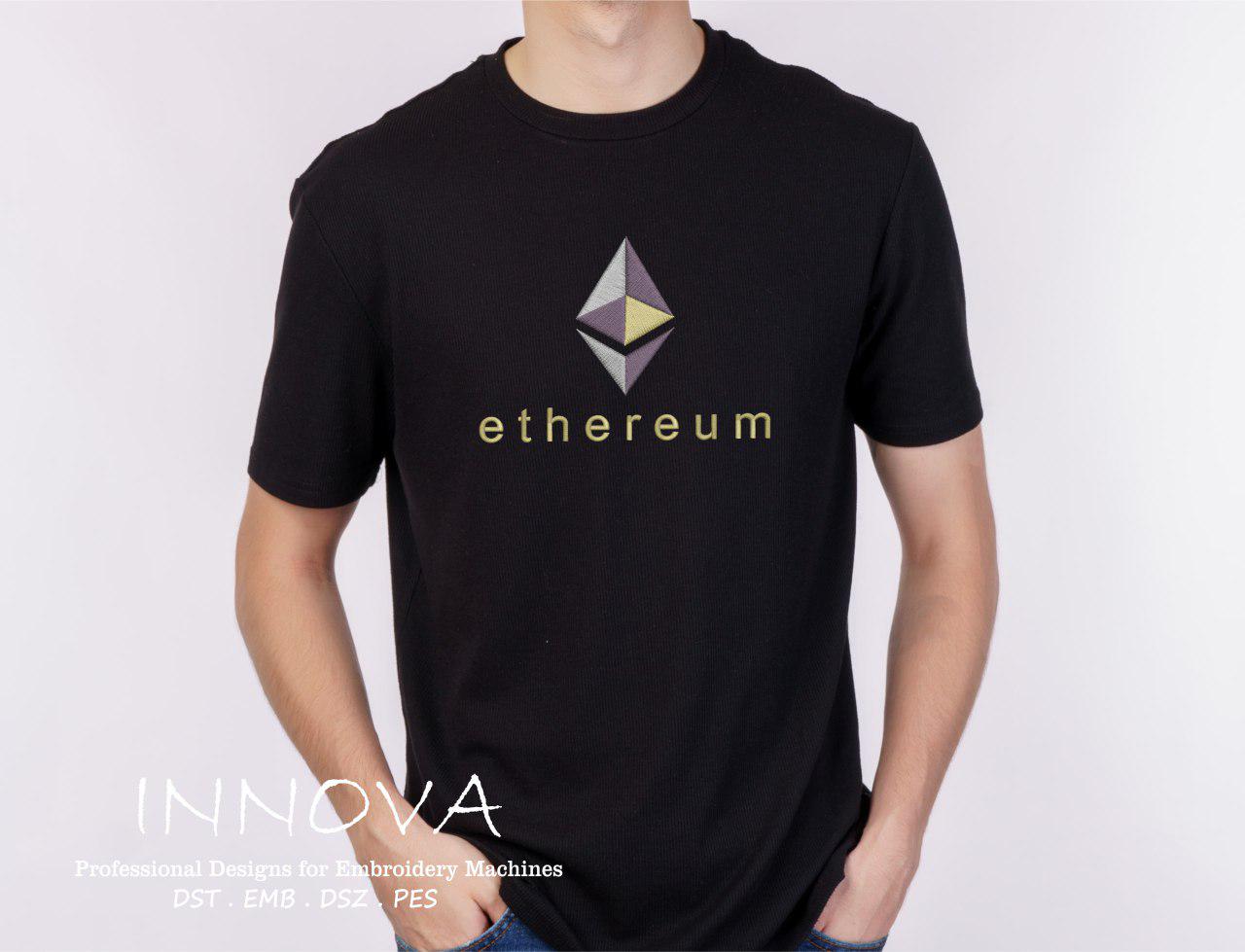 Ethereum Embroidery File | ETH Logo Machine Embroidery Design | Crypto Digital Download