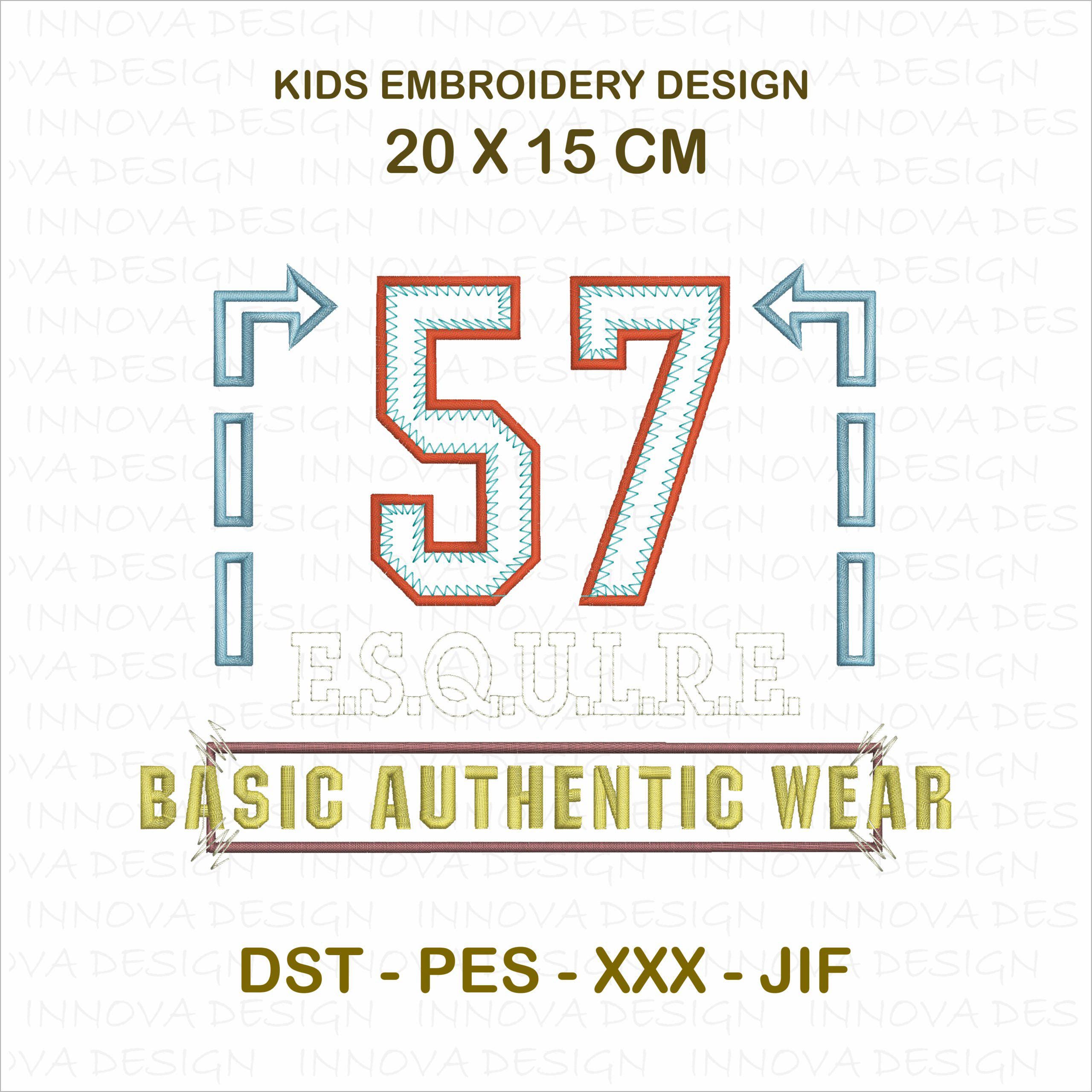 Embroidered "57" Design for Kids' Apparel