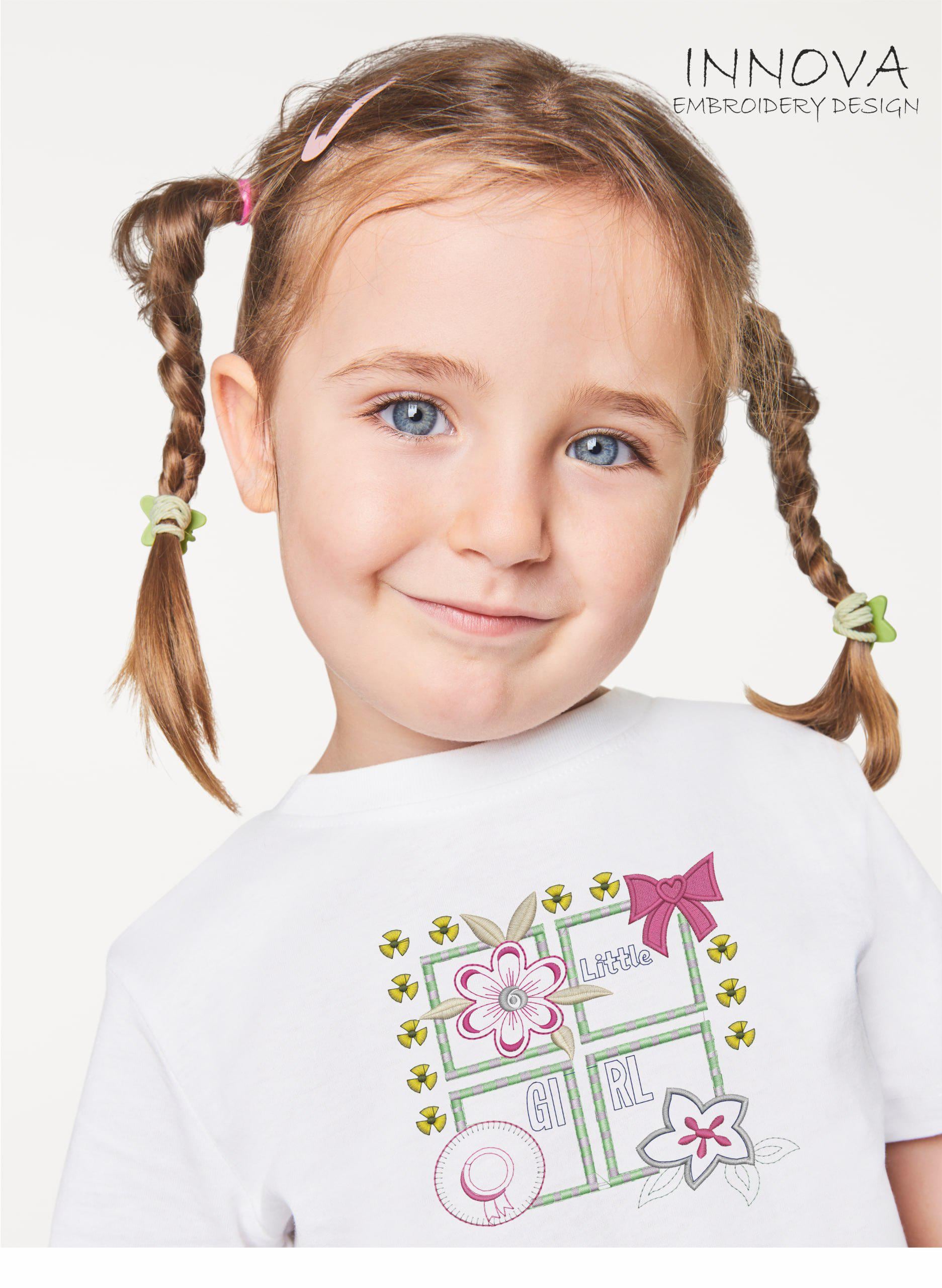 Little Girl" Floral Embroidery Design