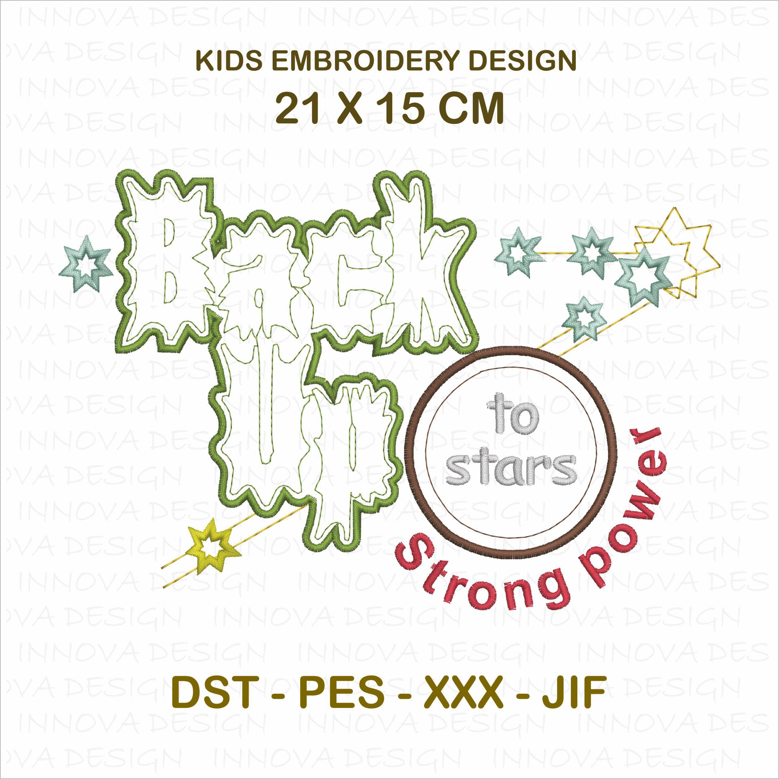 Strong Power 57 Crest Embroidery Design