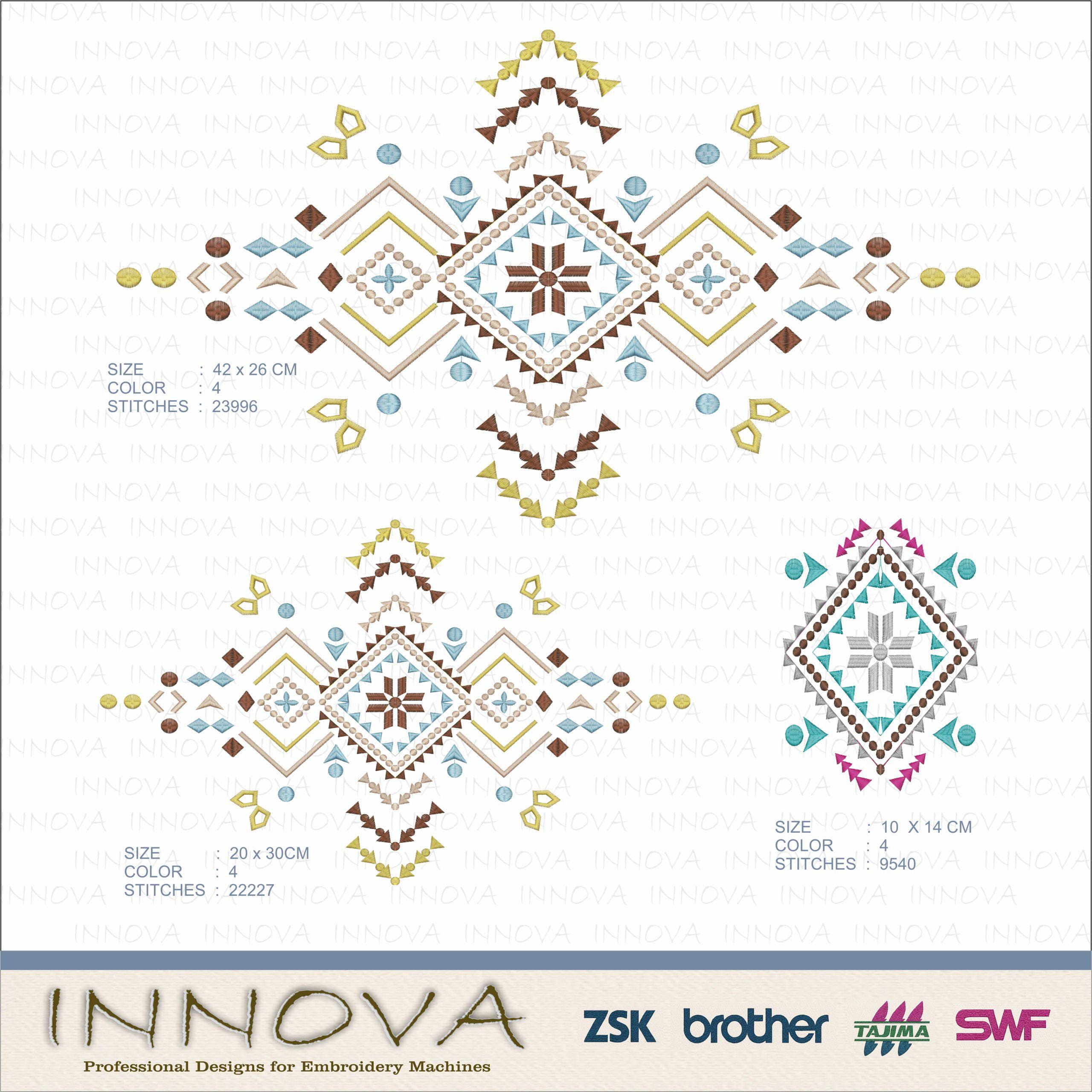 Aztec Geometric Embroidery Design Set (3 Sizes)