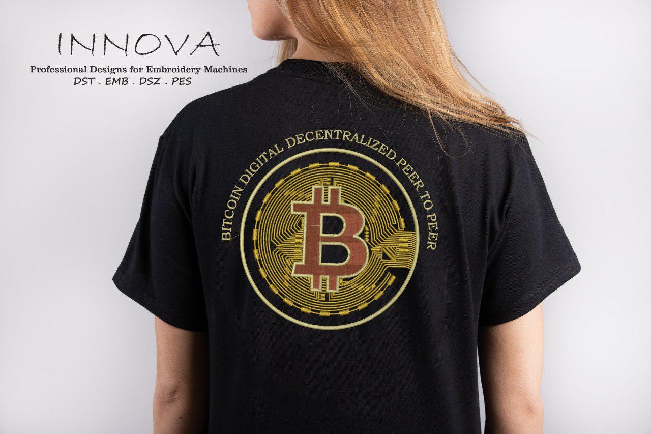 Bitcoin Embroidery Design - Digital File