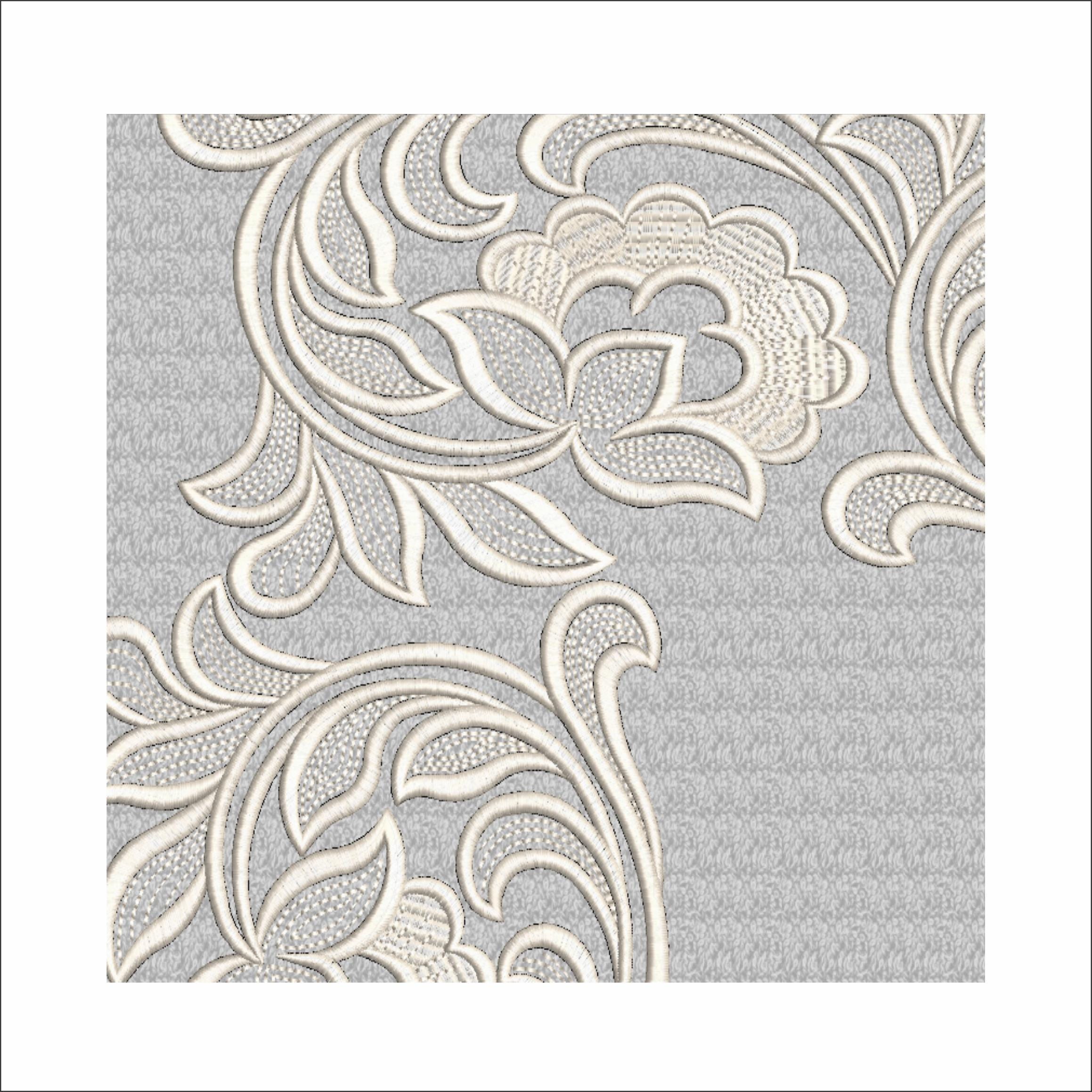 Oval Floral Frame Embroidery Design | 50 x 25 cm |