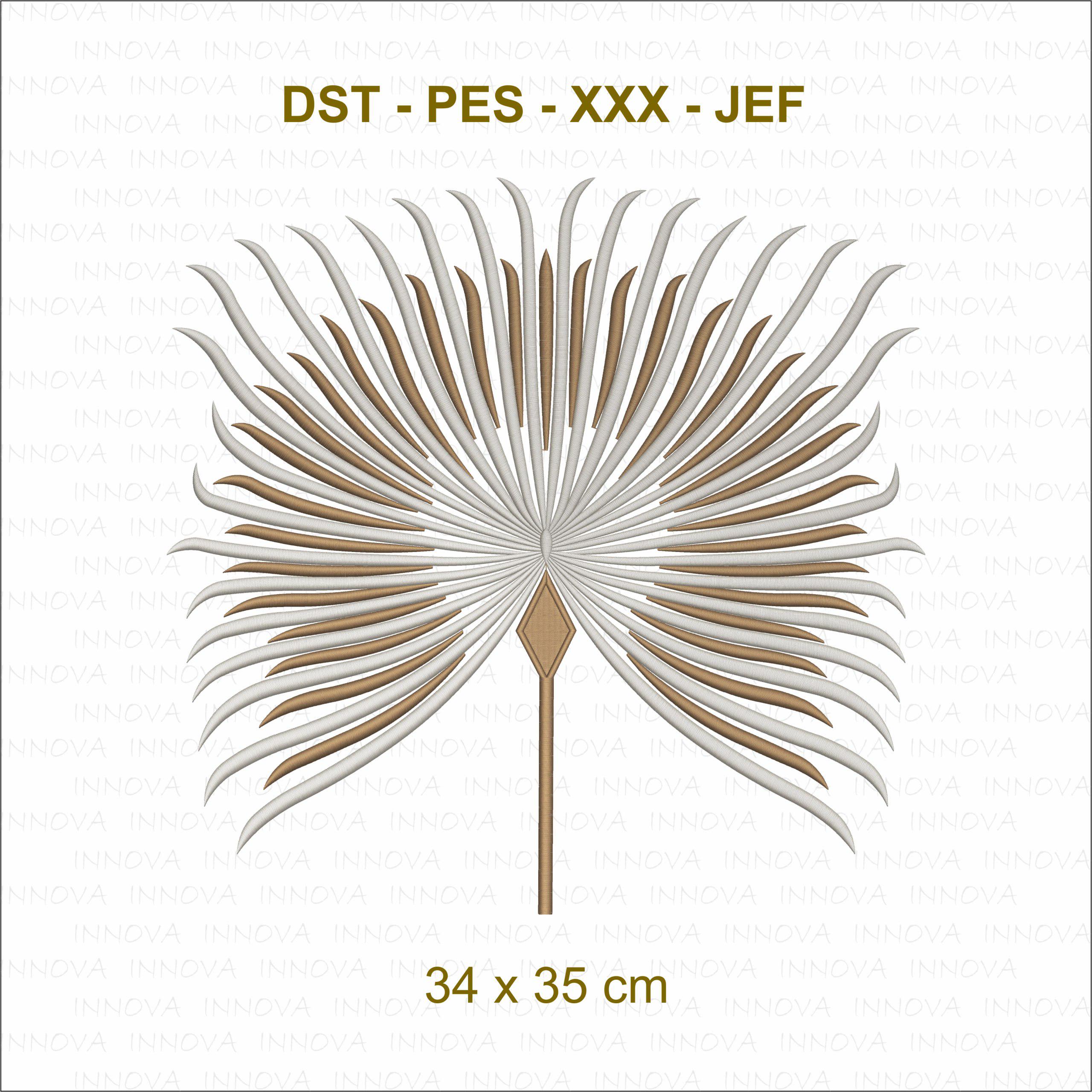 Palm Leaf Embroidery Design for Machine