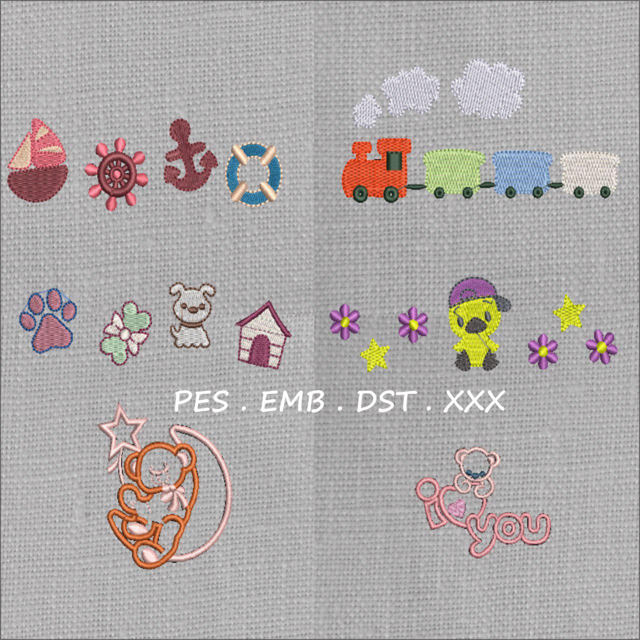 Baby Mini Icons Embroidery Set | 20+ Designs | Digital Download
