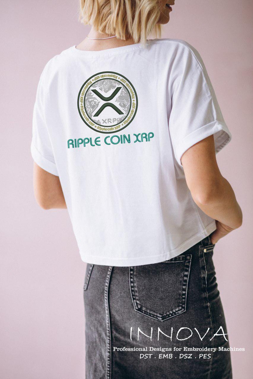 Ripple Coin XRP Embroidery Design