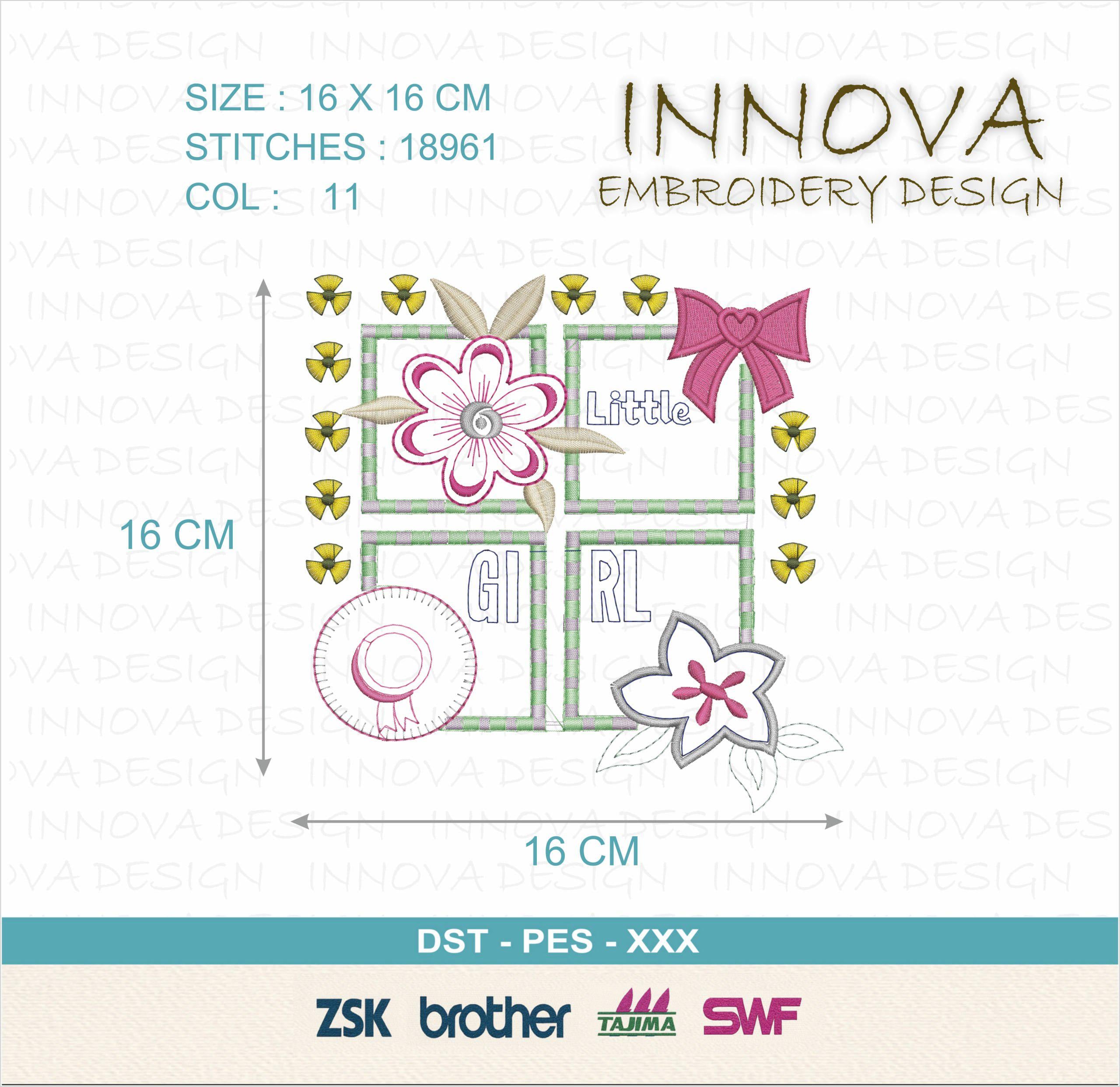 Little Girl" Floral Embroidery Design