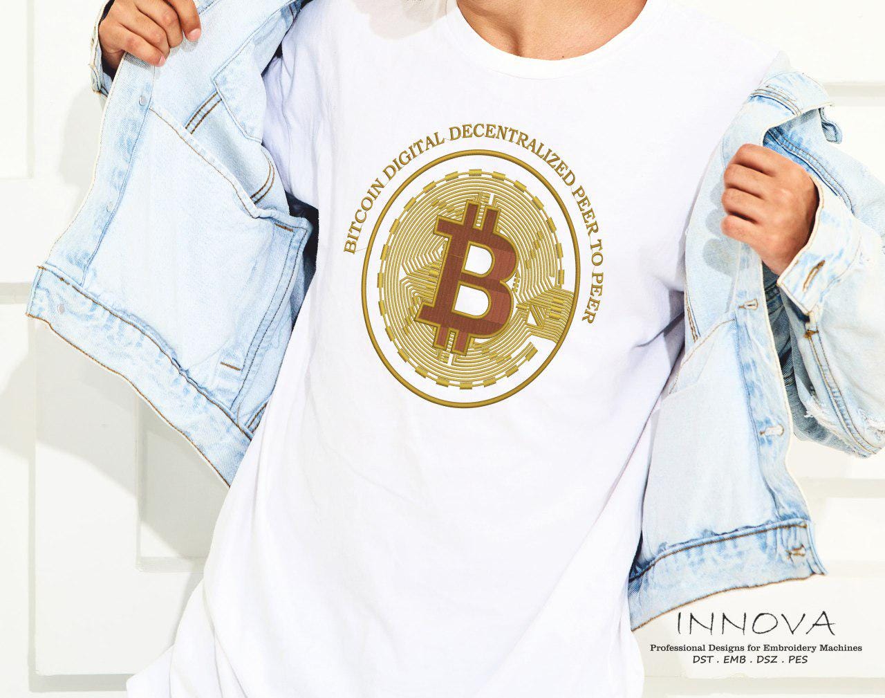 Bitcoin Embroidery Design - Digital File