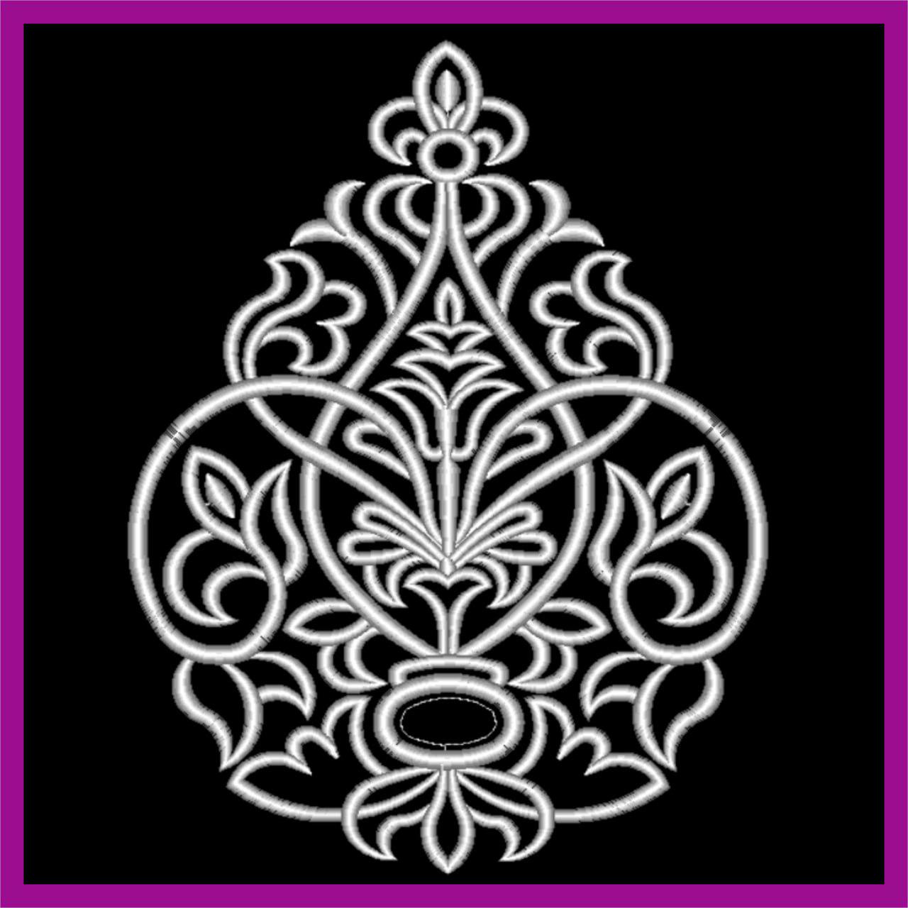 Baroque Embroidery Design - Single Color Machine Embroidery Pattern | 30x22cm Digital Download | For All Embroidery Machines