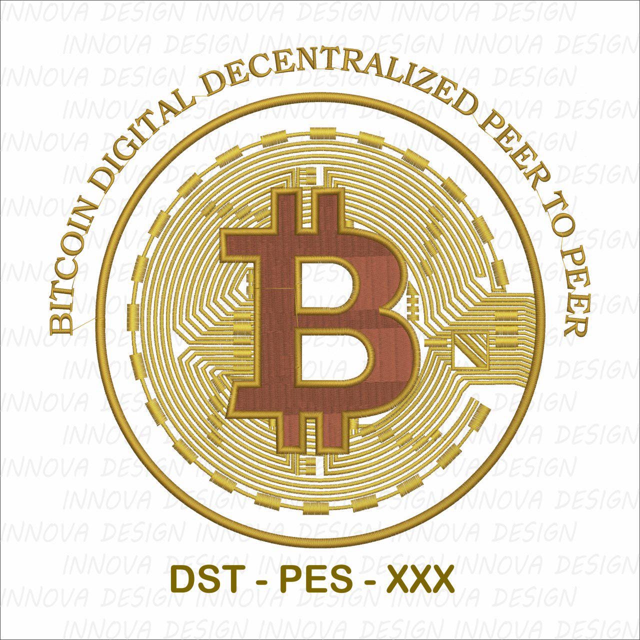 Bitcoin Embroidery Design - Digital File