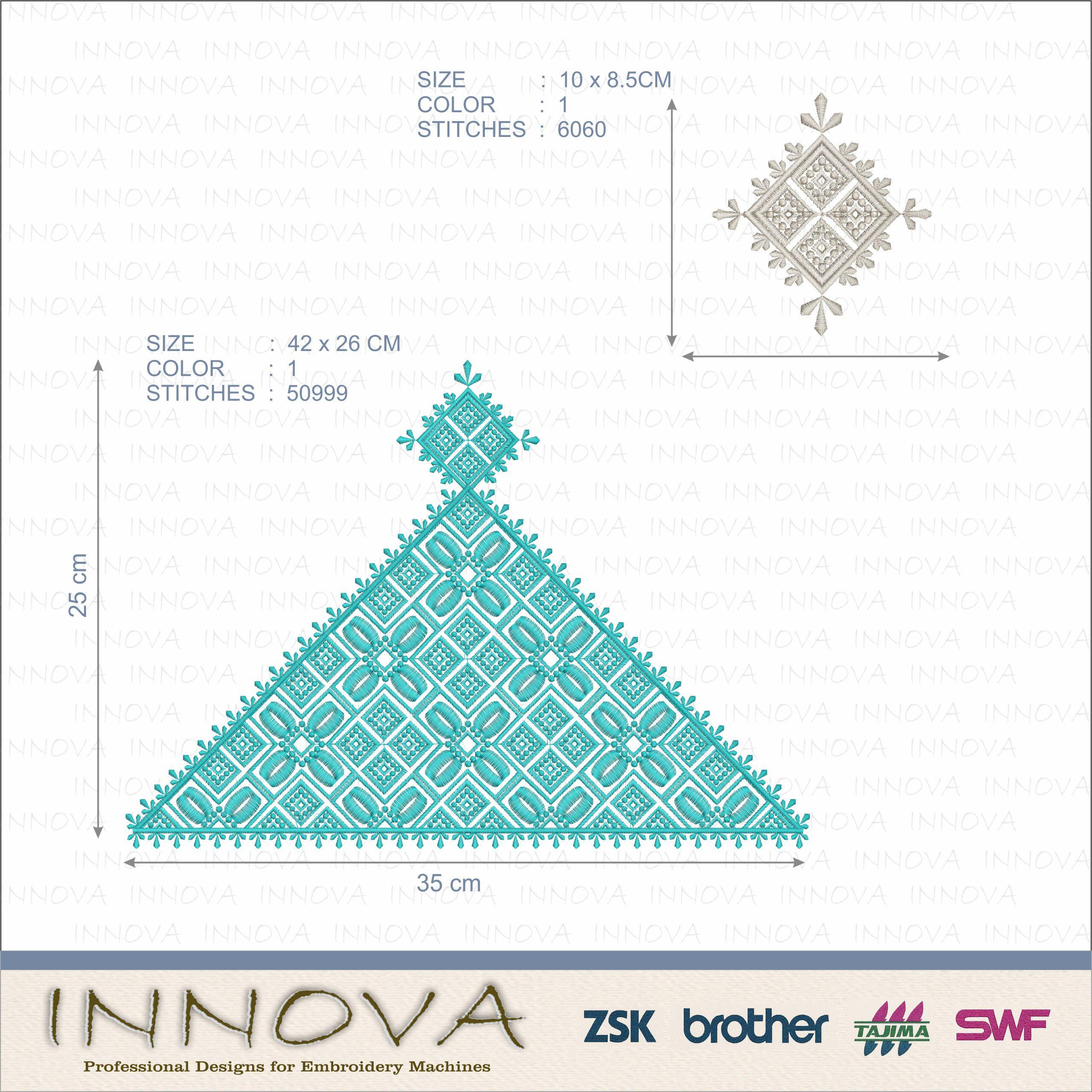 Geometric Triangle Embroidery Design Set for Machine