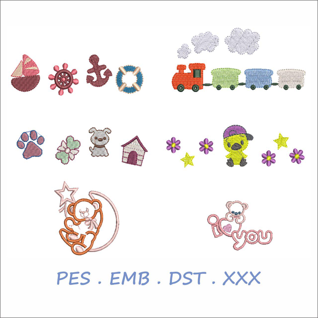 Baby Mini Icons Embroidery Set | 20+ Designs | Digital Download
