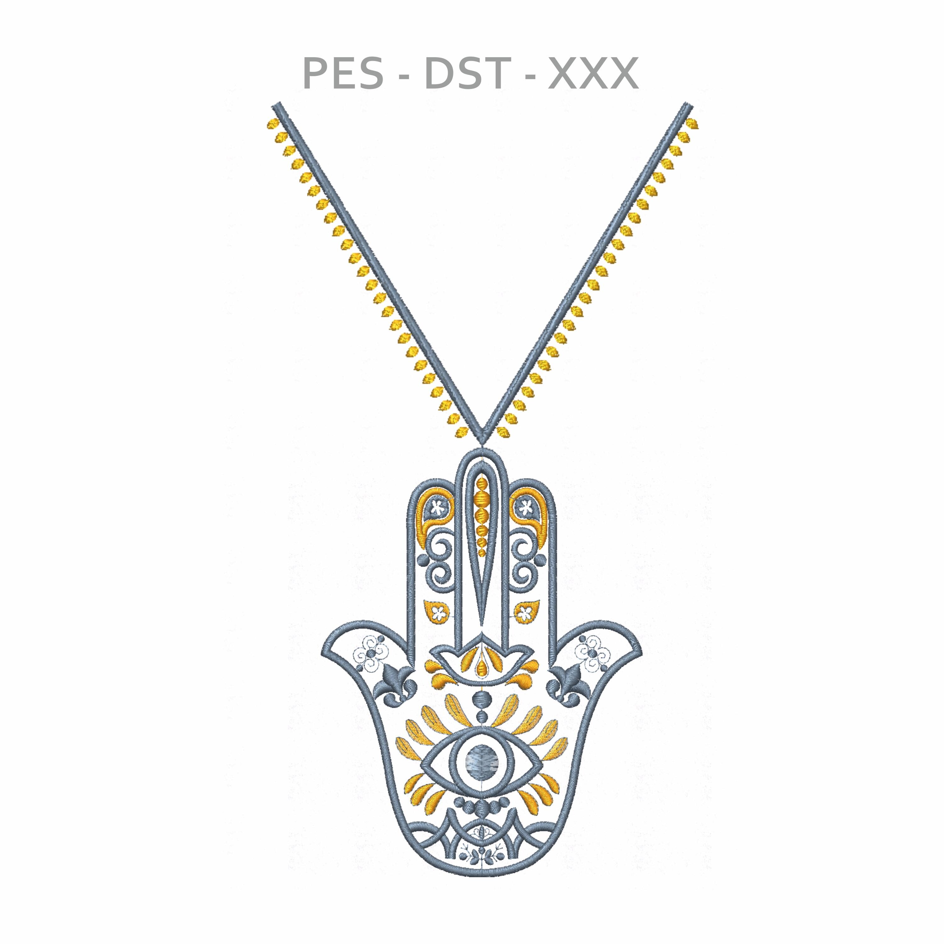 Hamsa Hand Embroidery Design - Digital Download