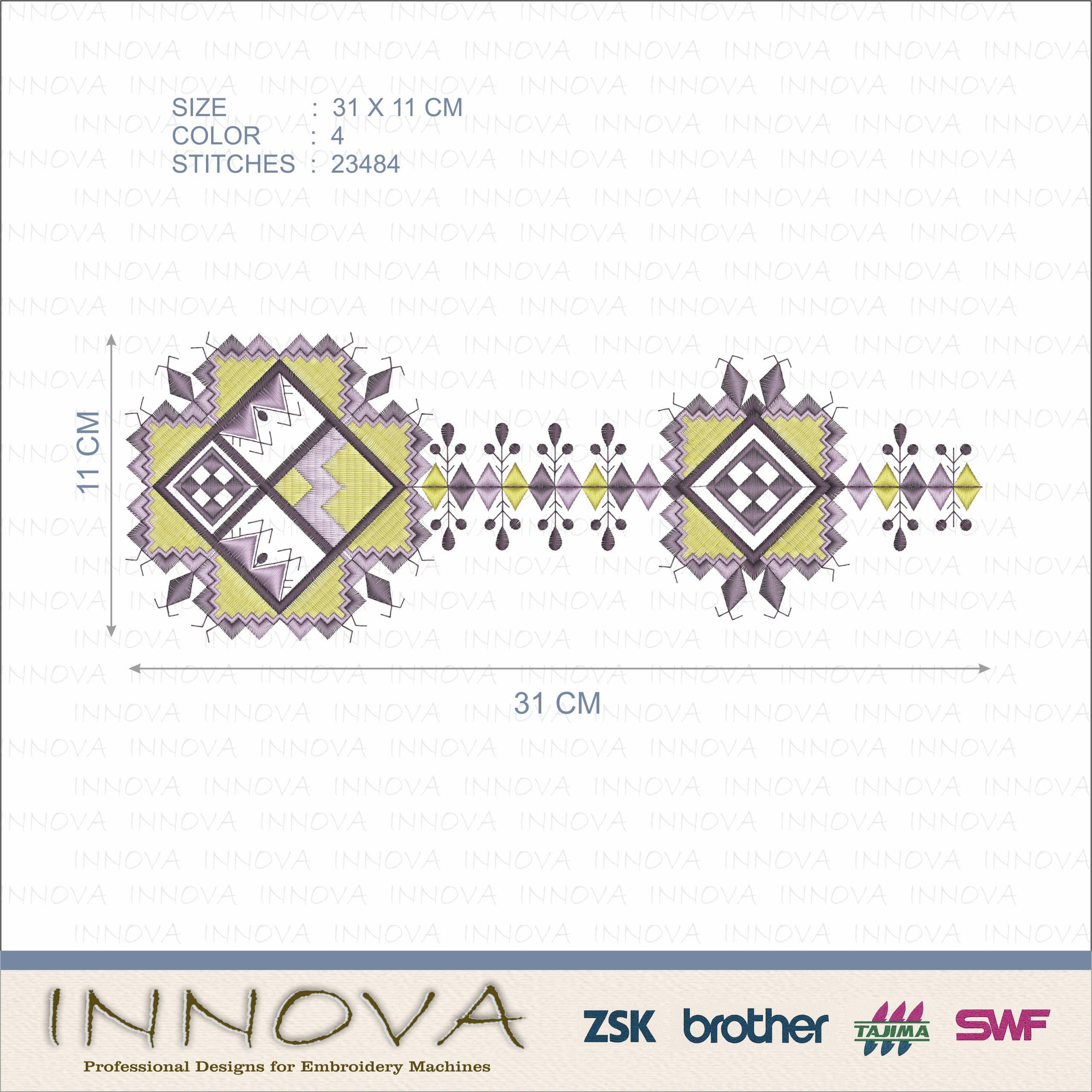 Aztec Geometric Embroidery Design for Machine