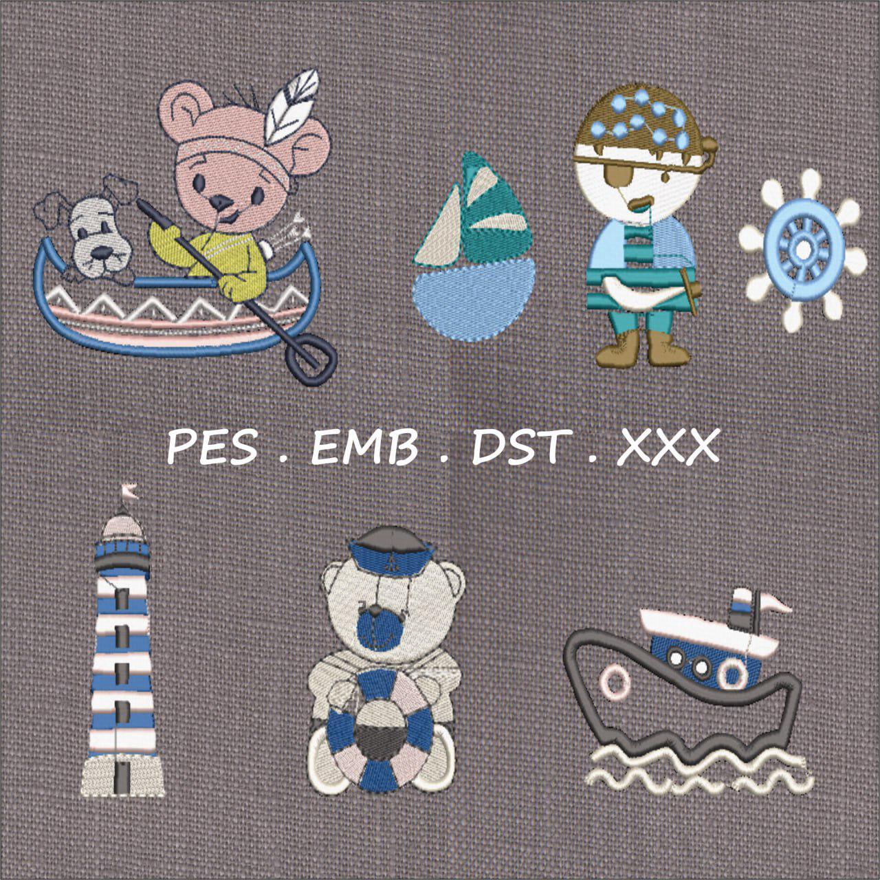 Nautical & Adventure Embroidery Pack