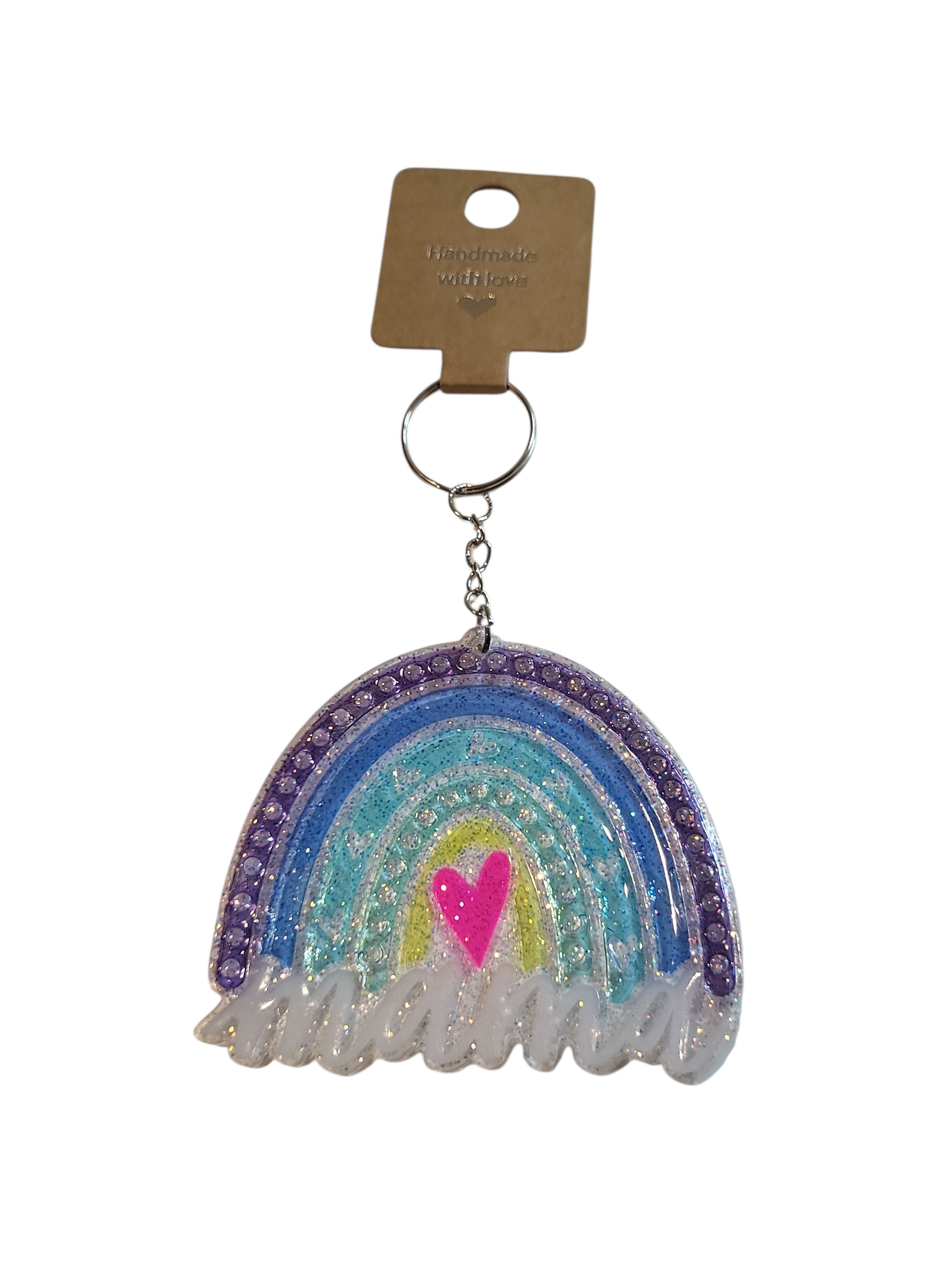 Mama rainbow keychain