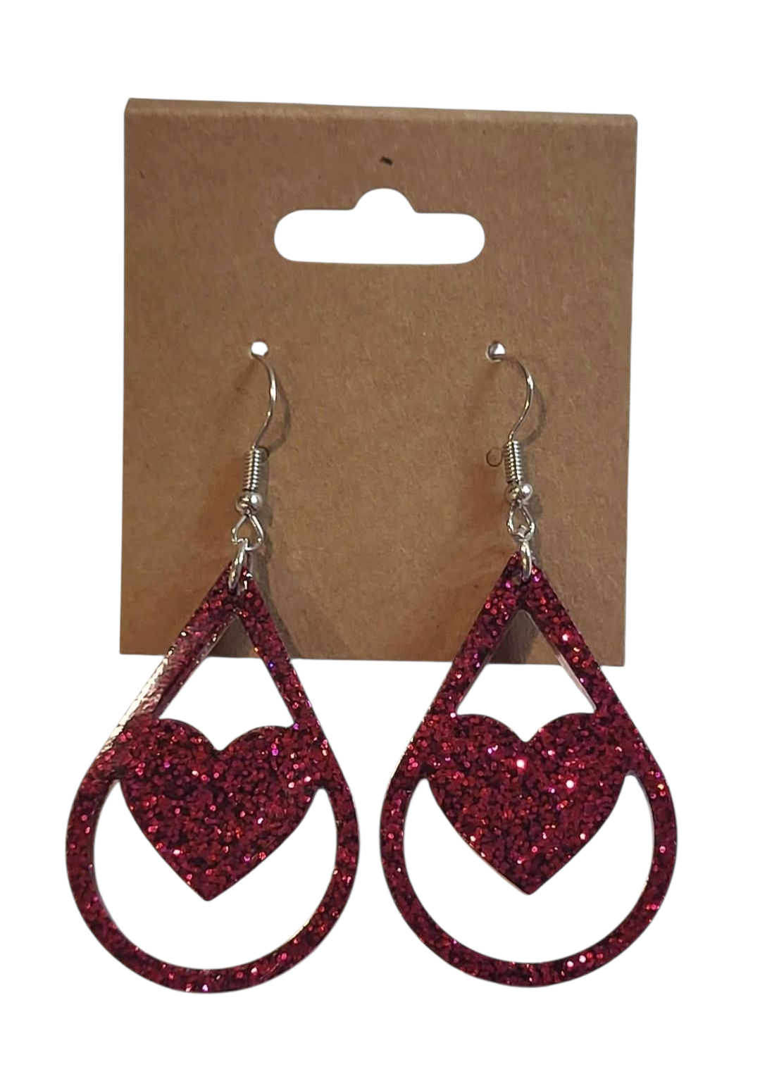 Thin Heart Drop Earrings