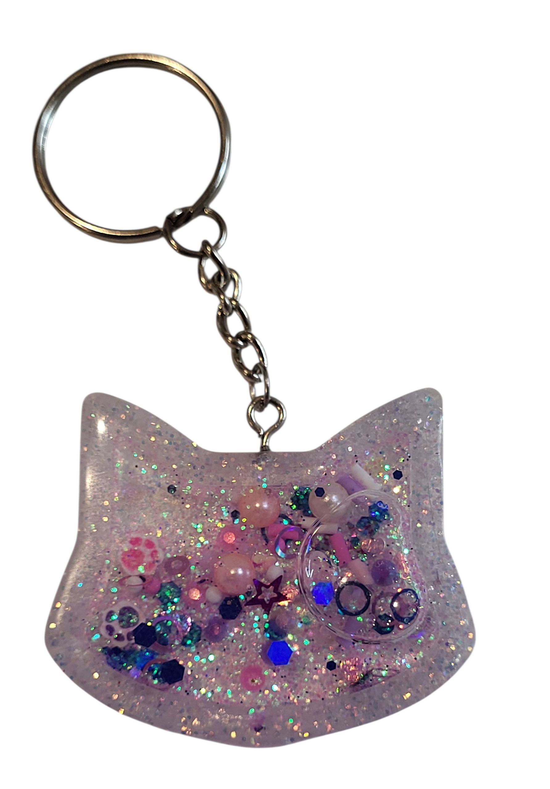 Cat head shaker keychain
