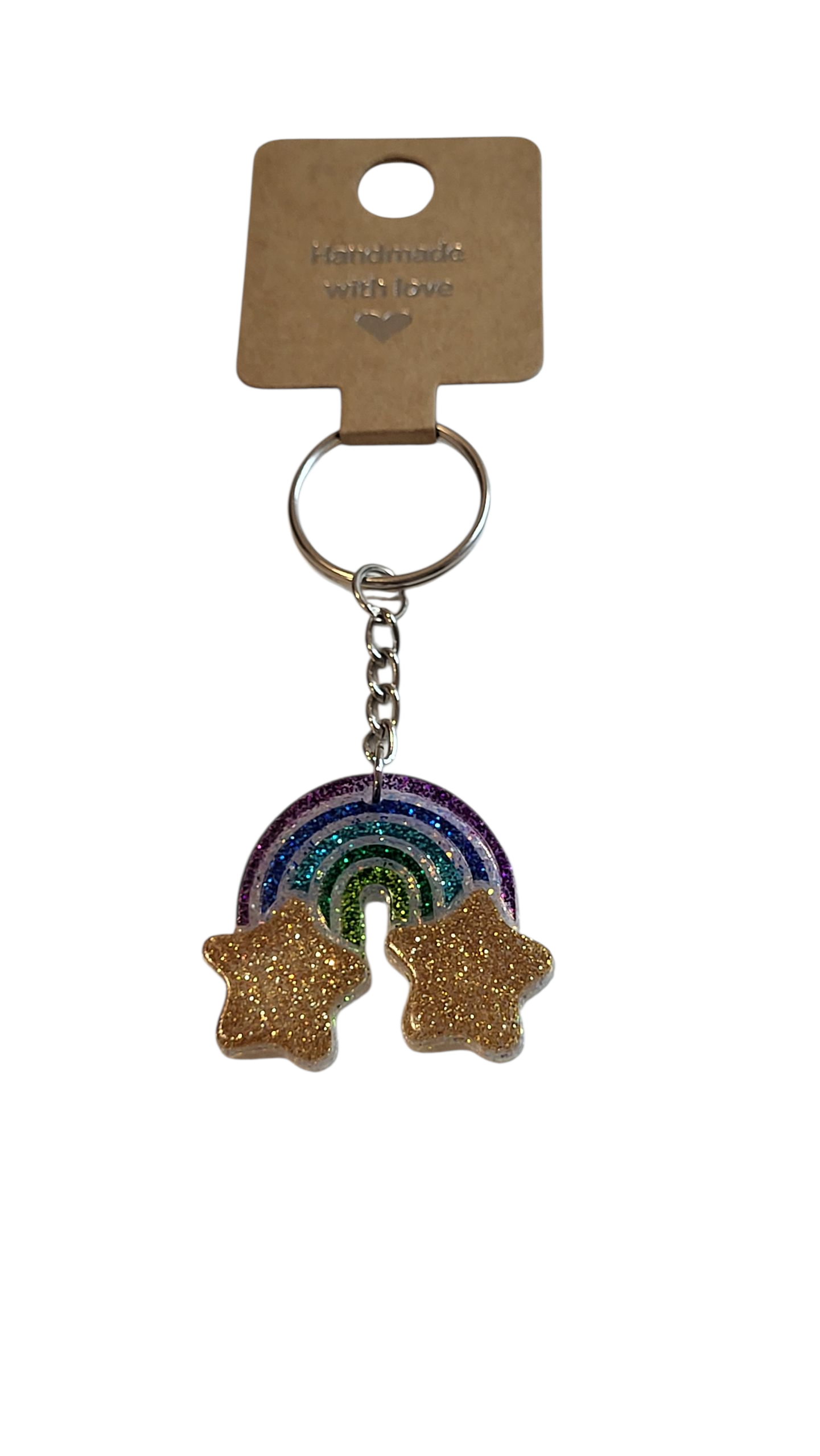 Rainbow with stars keychain