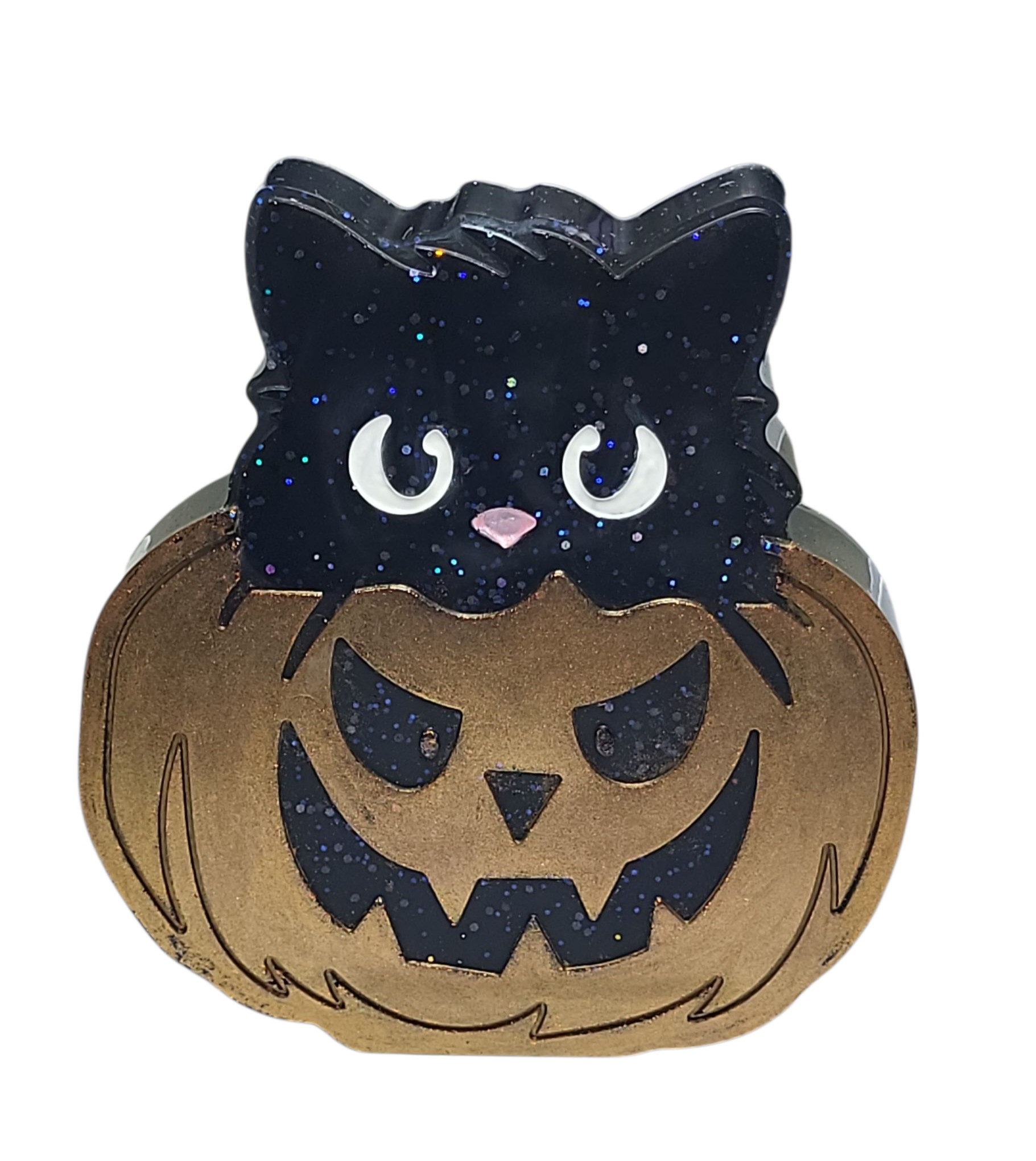 Cat in pumpkin decoration