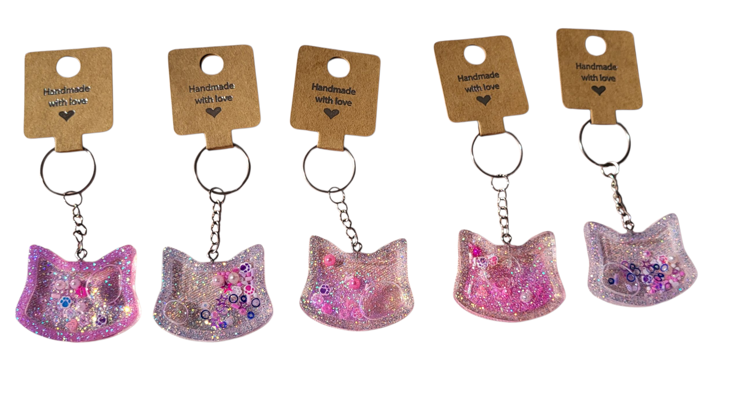 Cat head shaker keychain