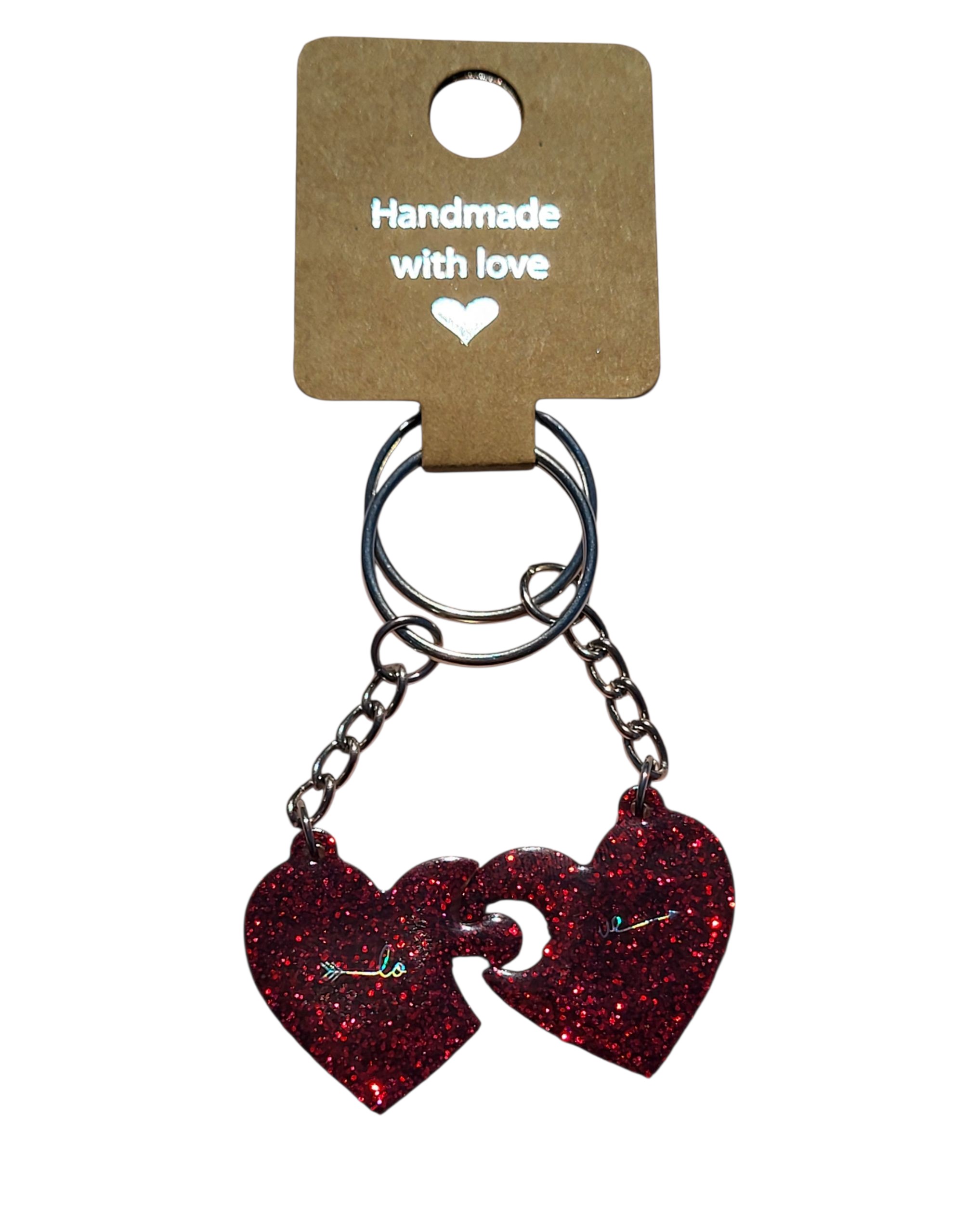 Puzzle Piece Heart Keychain Set