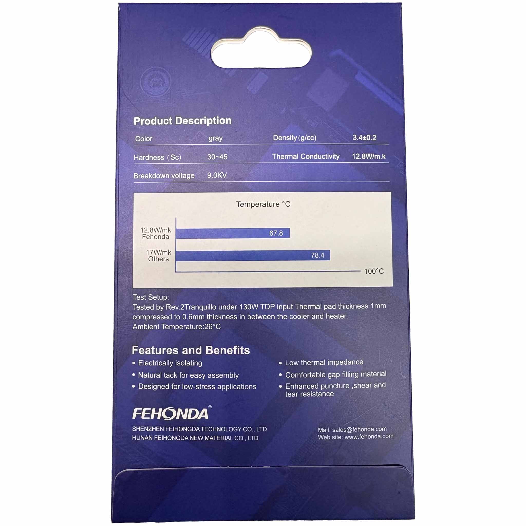 Fehonda 12.8W/mK Thermal Pad 85x45mm High Performance for GPU, VRM, VRAM, PS4, PS5, XBOX