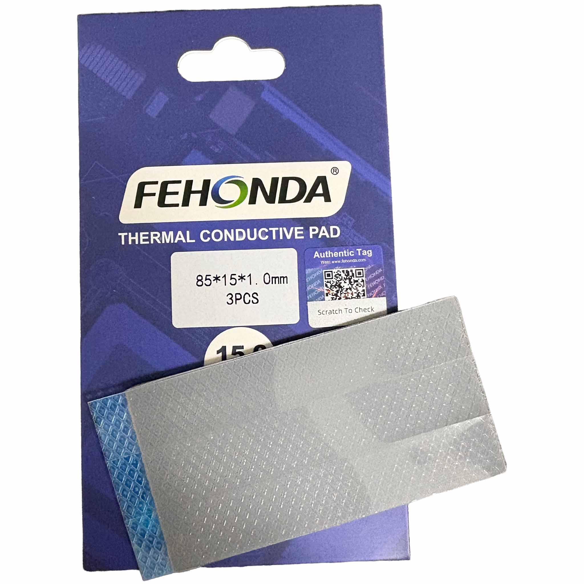 Fehonda 15W/mK Thermal Pad 85x15mm x3 Pre-Cut High Performance for GPU, VRM, VRAM, PS4, PS5, XBOX