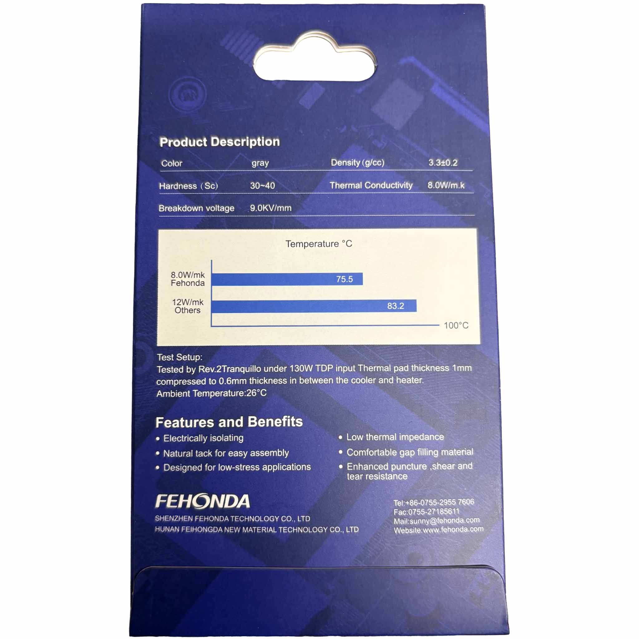 Fehonda 8W/mK Thermal Pad 85x45mm High Performance for GPU, VRM, VRAM, PS4, PS5, XBOX