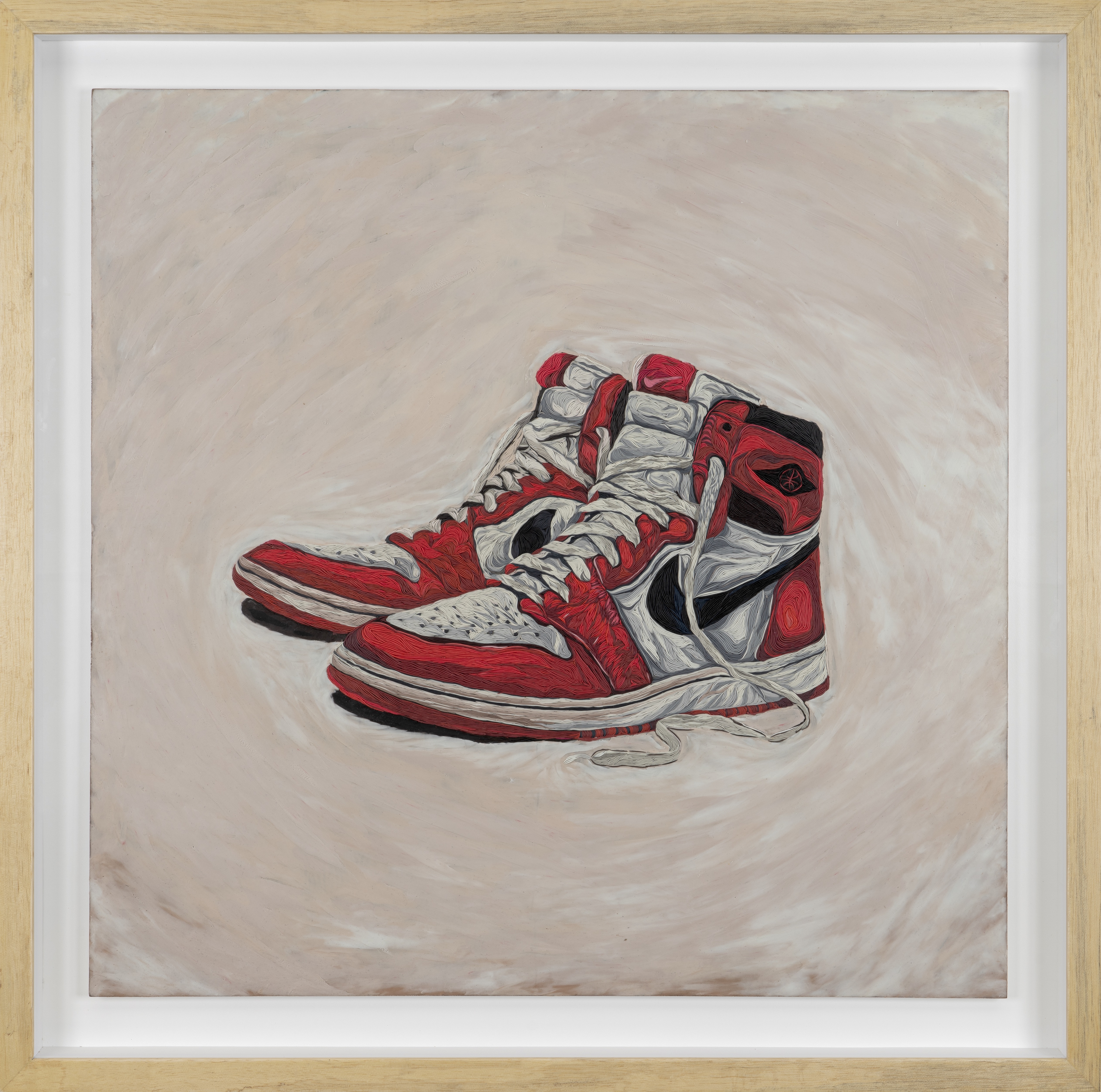 Objected Red and Black Nikes 