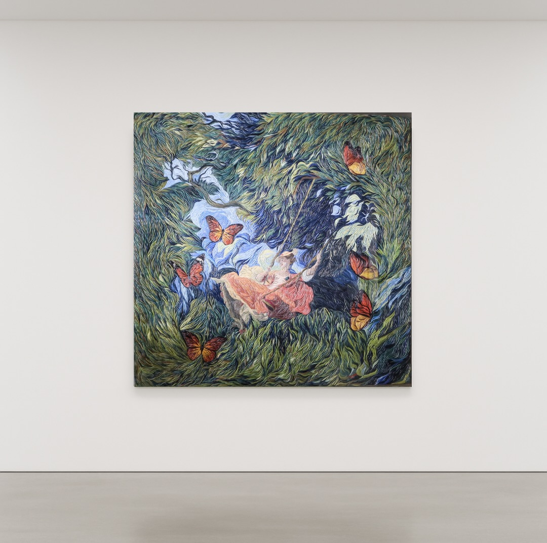 Swing in Paradise with Orange Butterflies