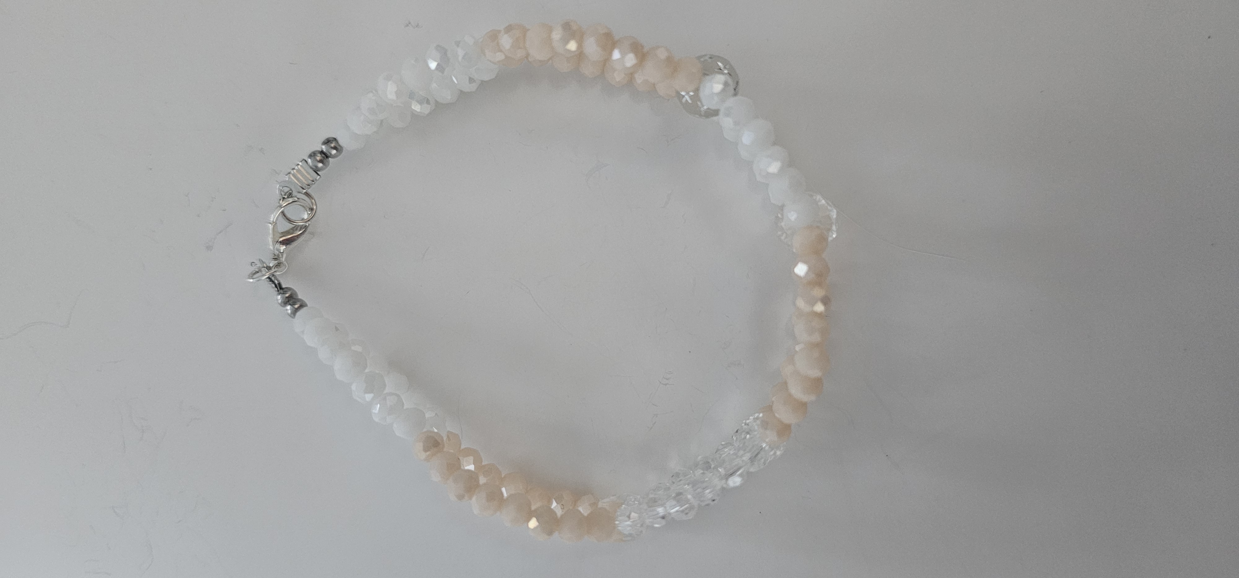 White Double Strand Beaded Bracelet