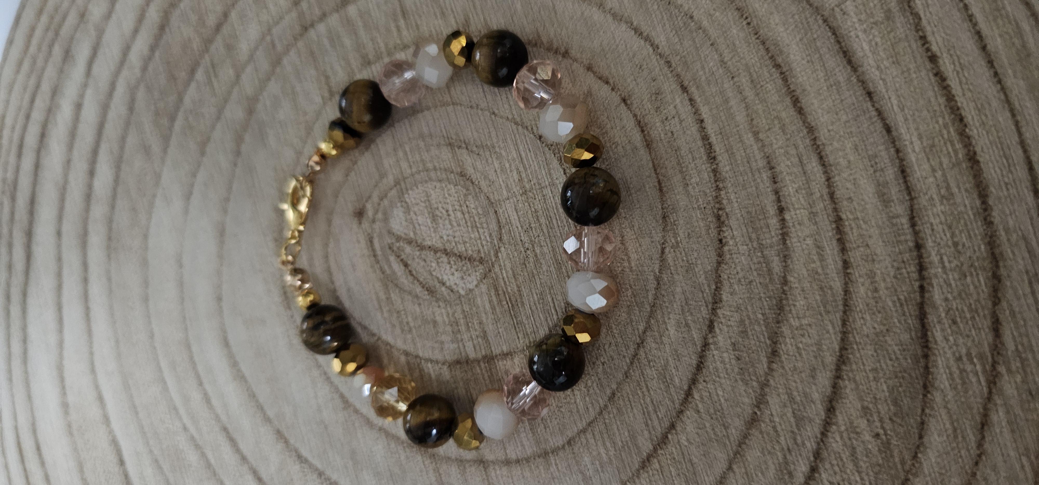 Gold and Black Beaded Bracelet
