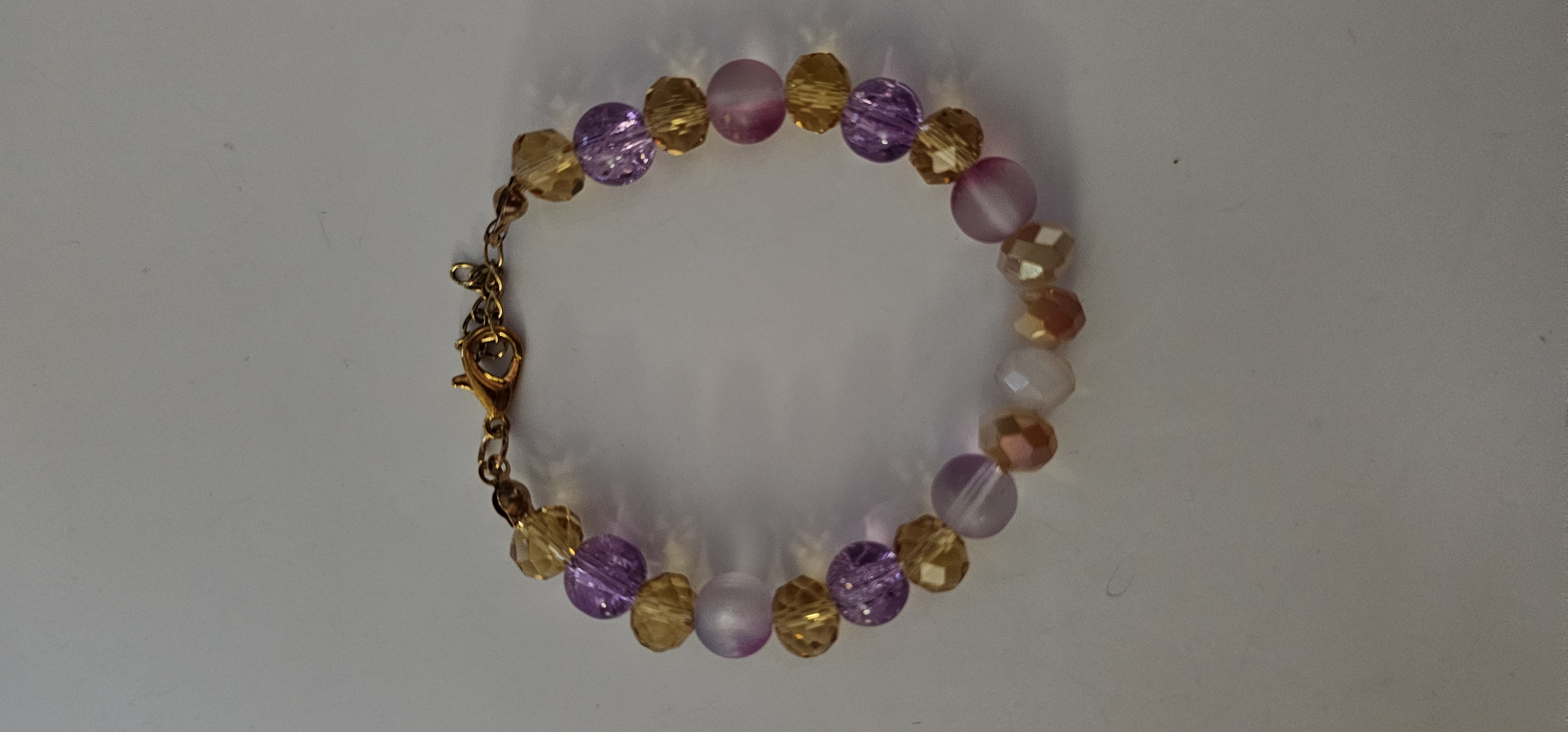 Purple and Gold Beaded Bracelet