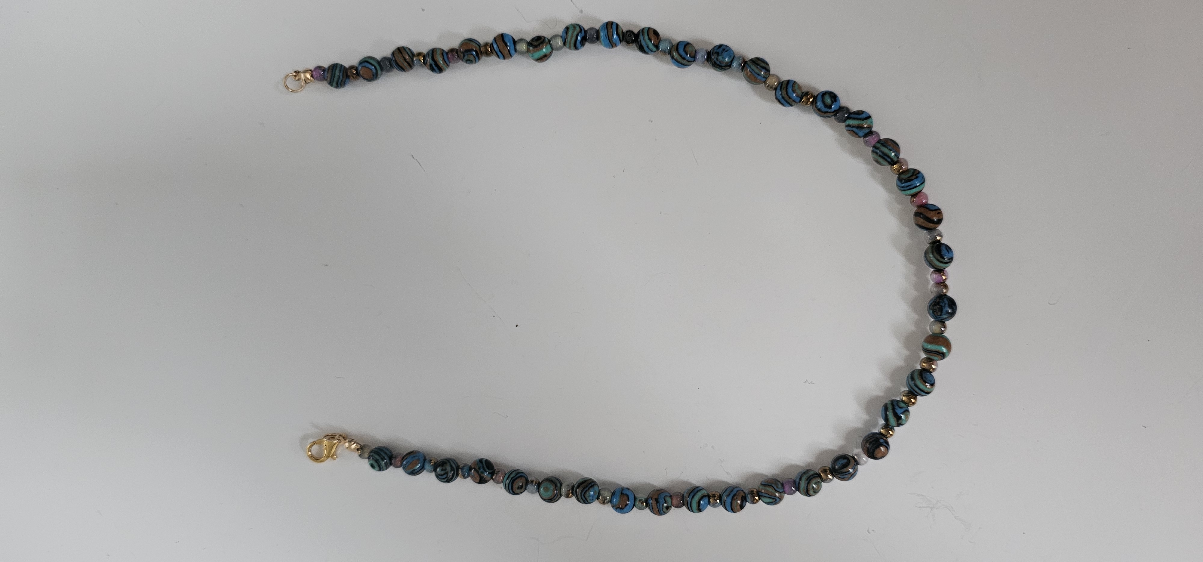 Blue and Black Beaded Necklace