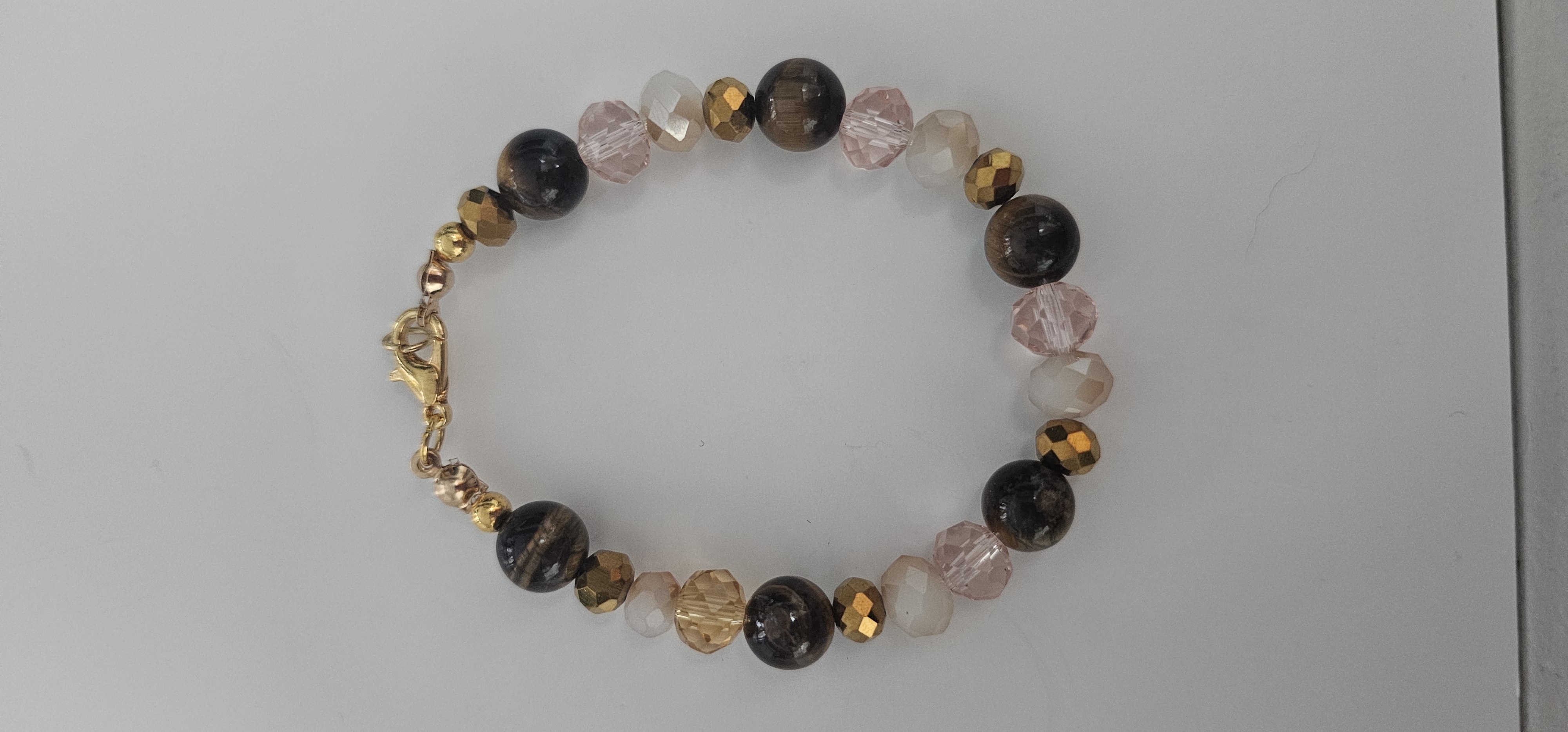 Gold and Black Beaded Bracelet